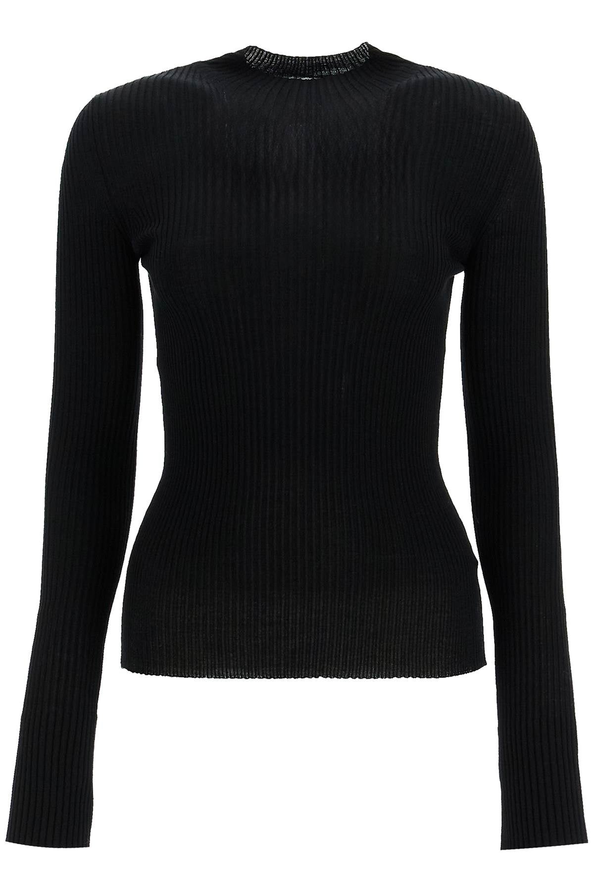 MRZ Ribbed Wool Funnel Neck Top with Thumbholes image 0