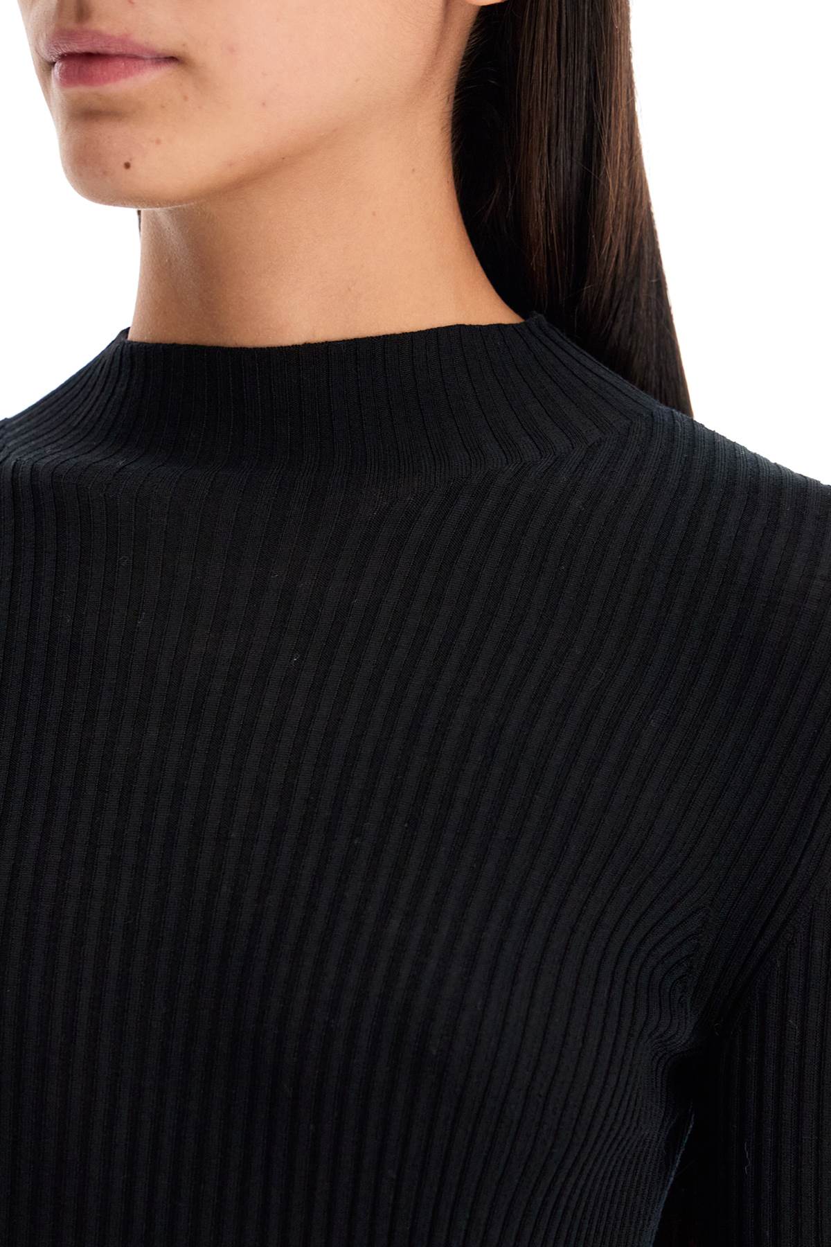 MRZ Ribbed Wool Funnel Neck Top with Thumbholes image 3