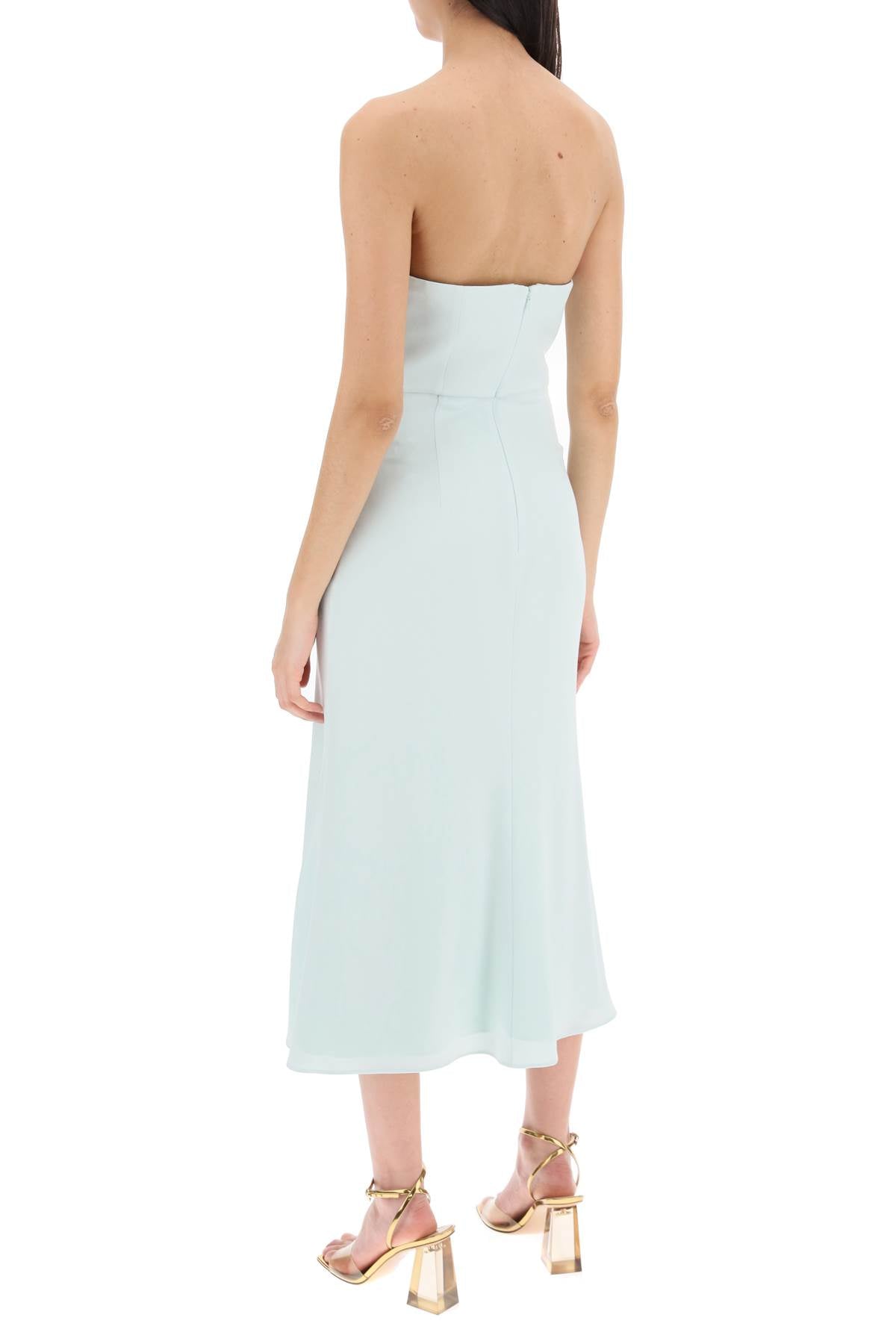 Roland Mouret Strapless Draped Satin Midi Dress image 2