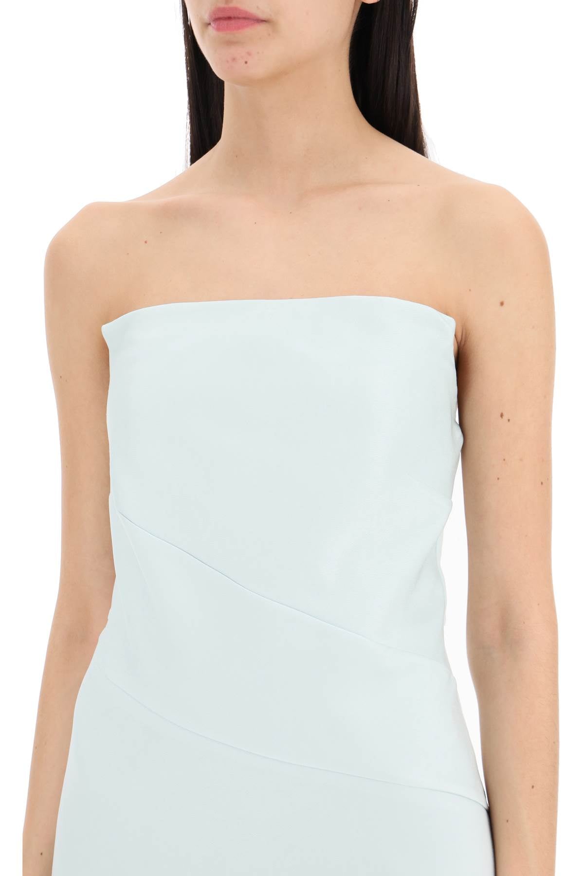 Roland Mouret Strapless Draped Satin Midi Dress image 3