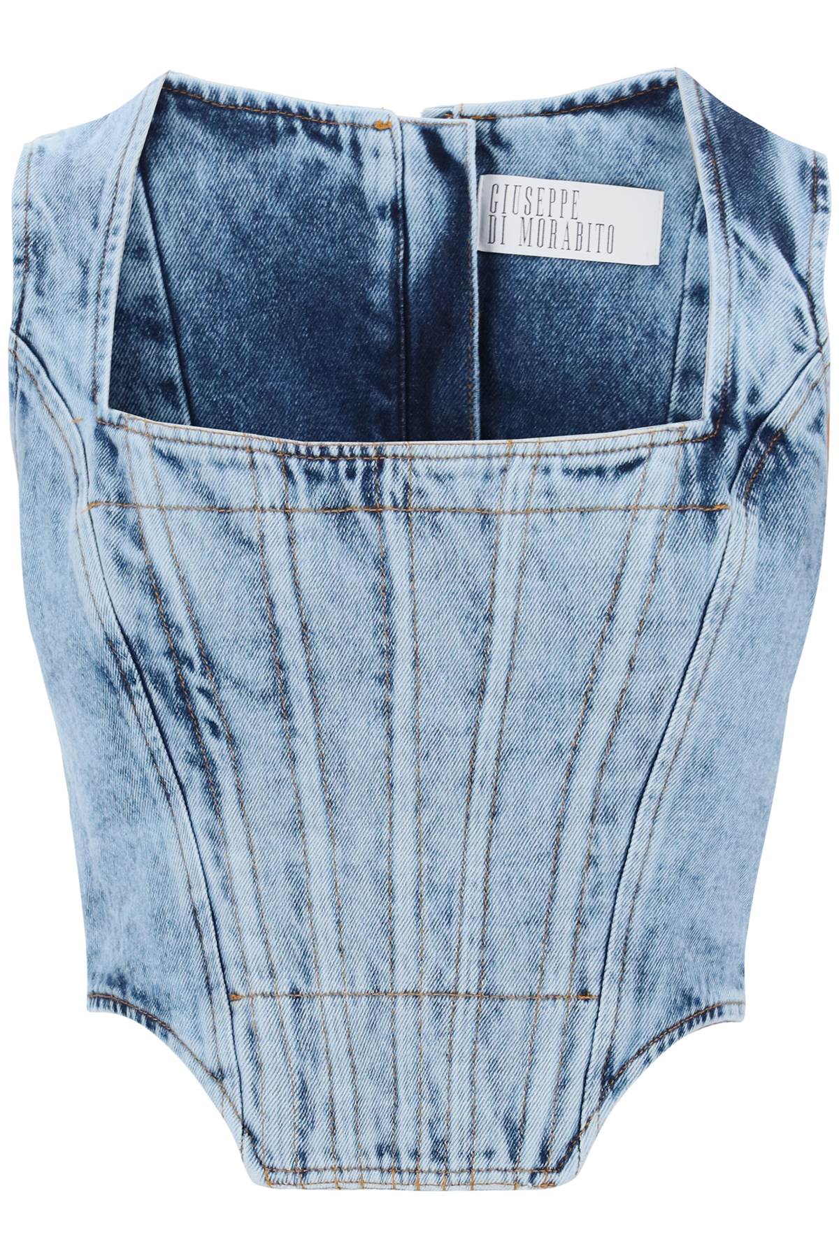 Giuseppe Di Morabito Marbled Denim Bustier Top image 0