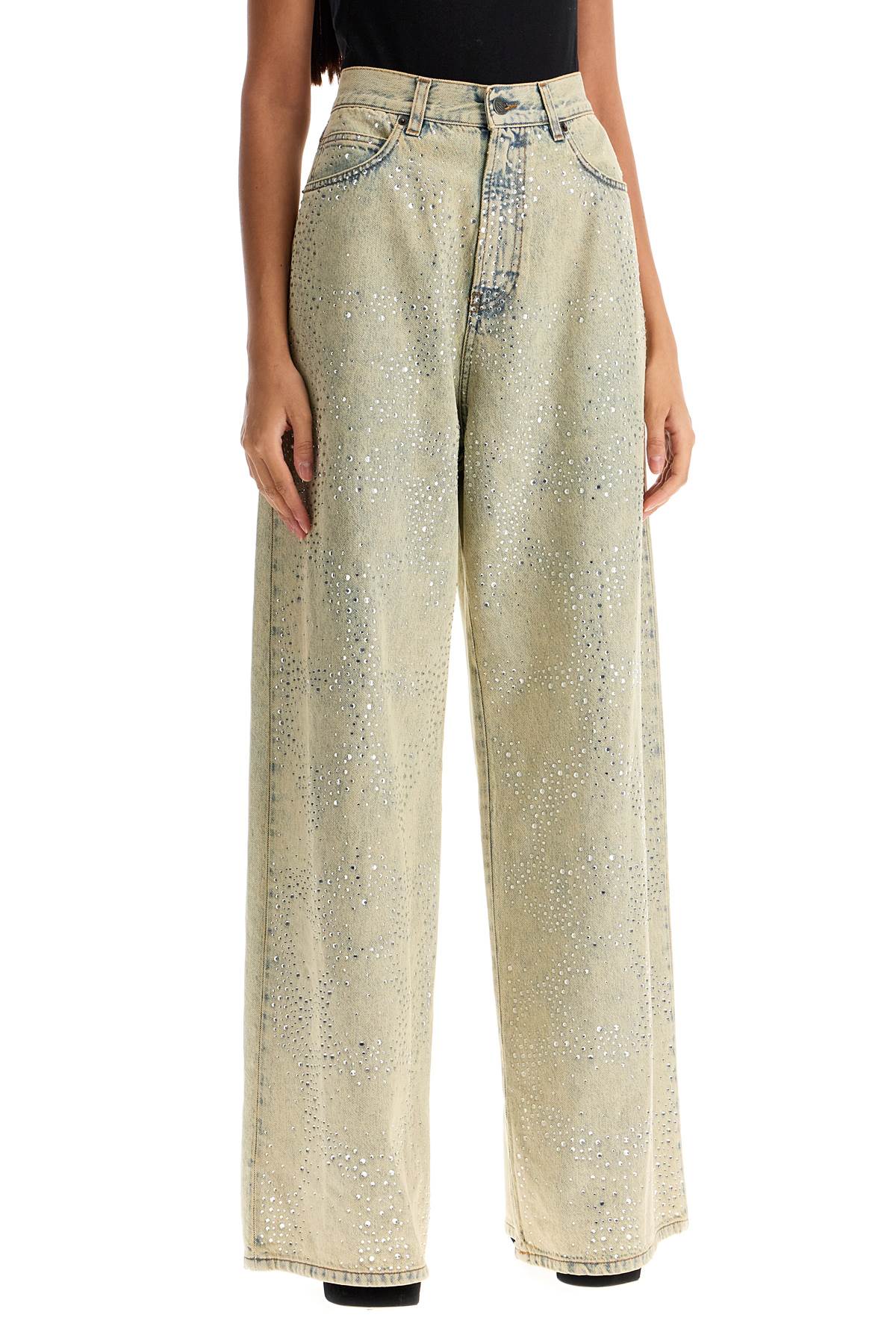 Giuseppe Di Morabito Rhinestone Wide Leg Jeans image 1