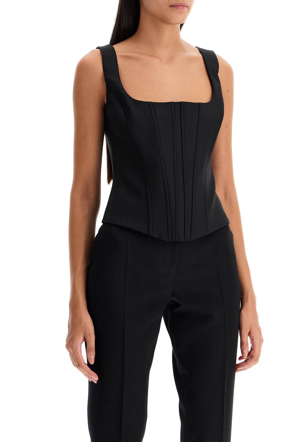 Giuseppe Di Morabito stretch wool corset top with nine words image 1