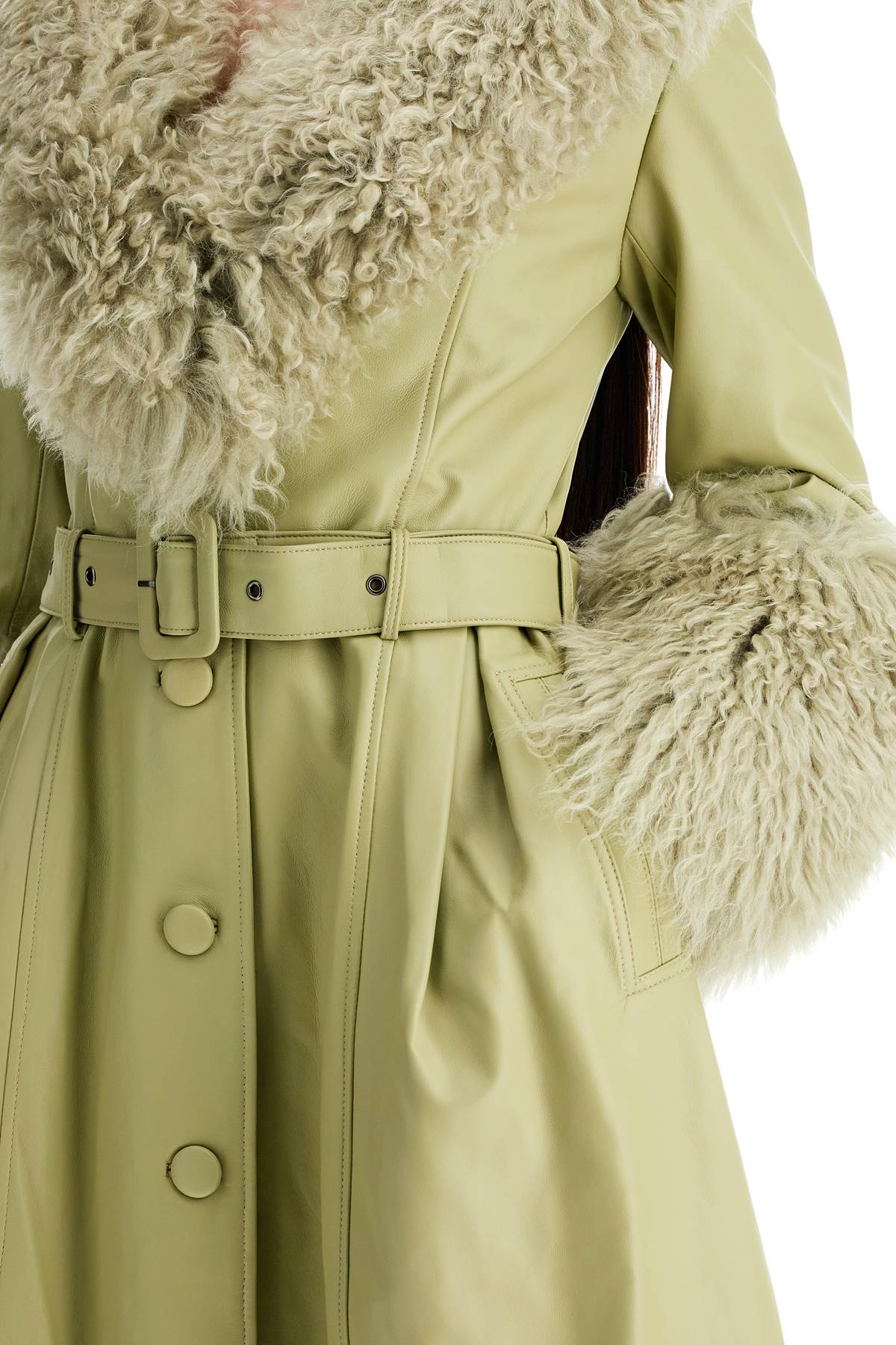 Saks Potts Foxy Leather and Shearling Long Coat image 3