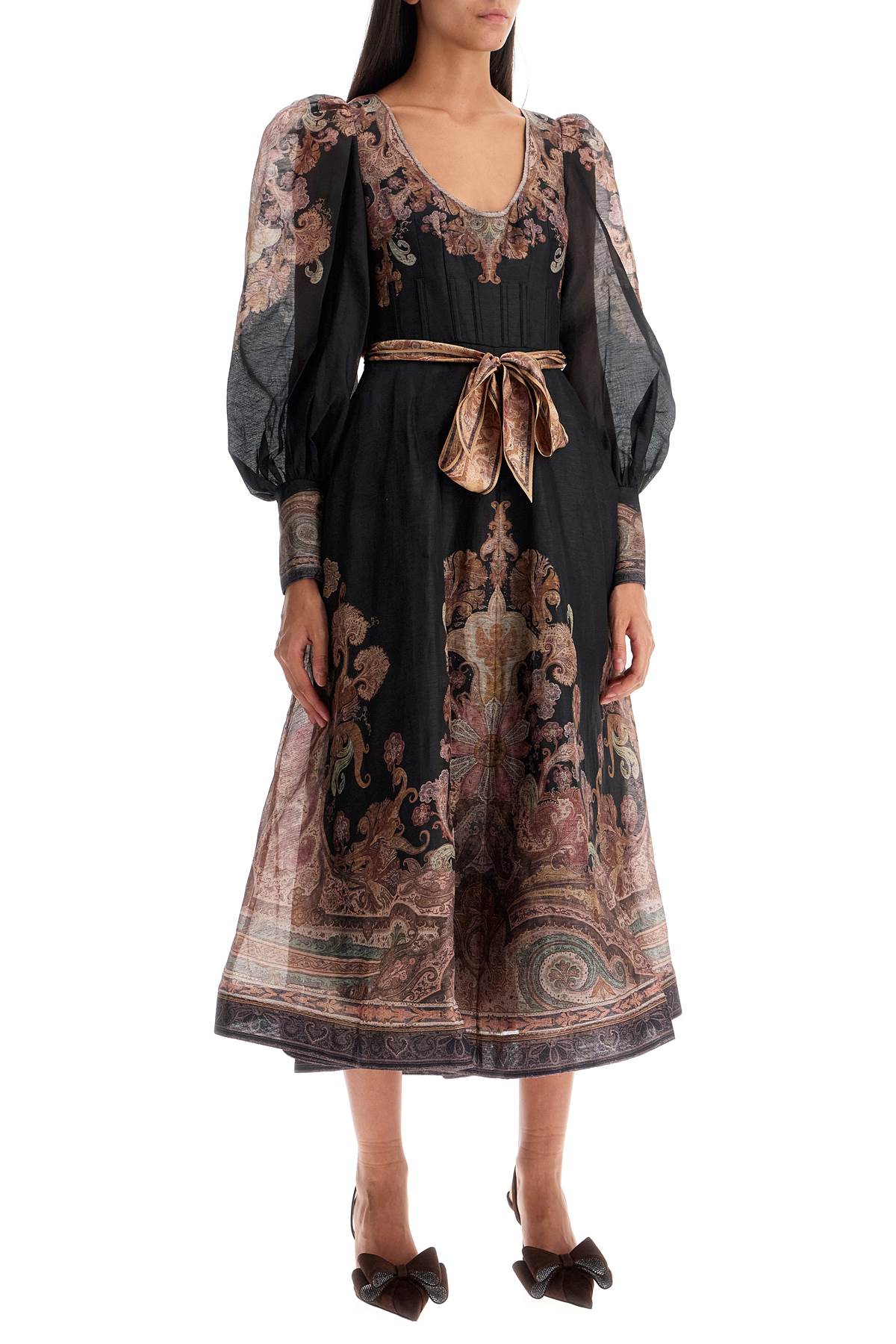 Zimmermann Paisley Print Structured Midi Dress image 1