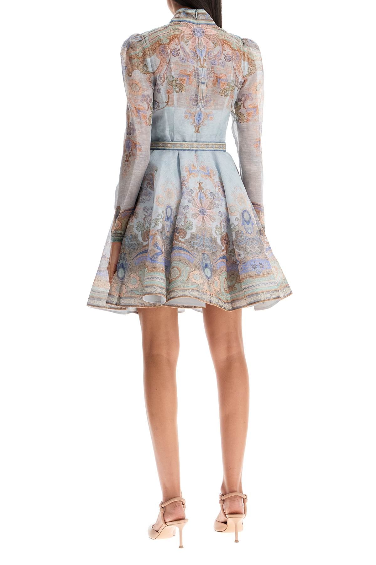 Zimmermann Eden Printed Silk & Linen Mini Dress with Belt image 2