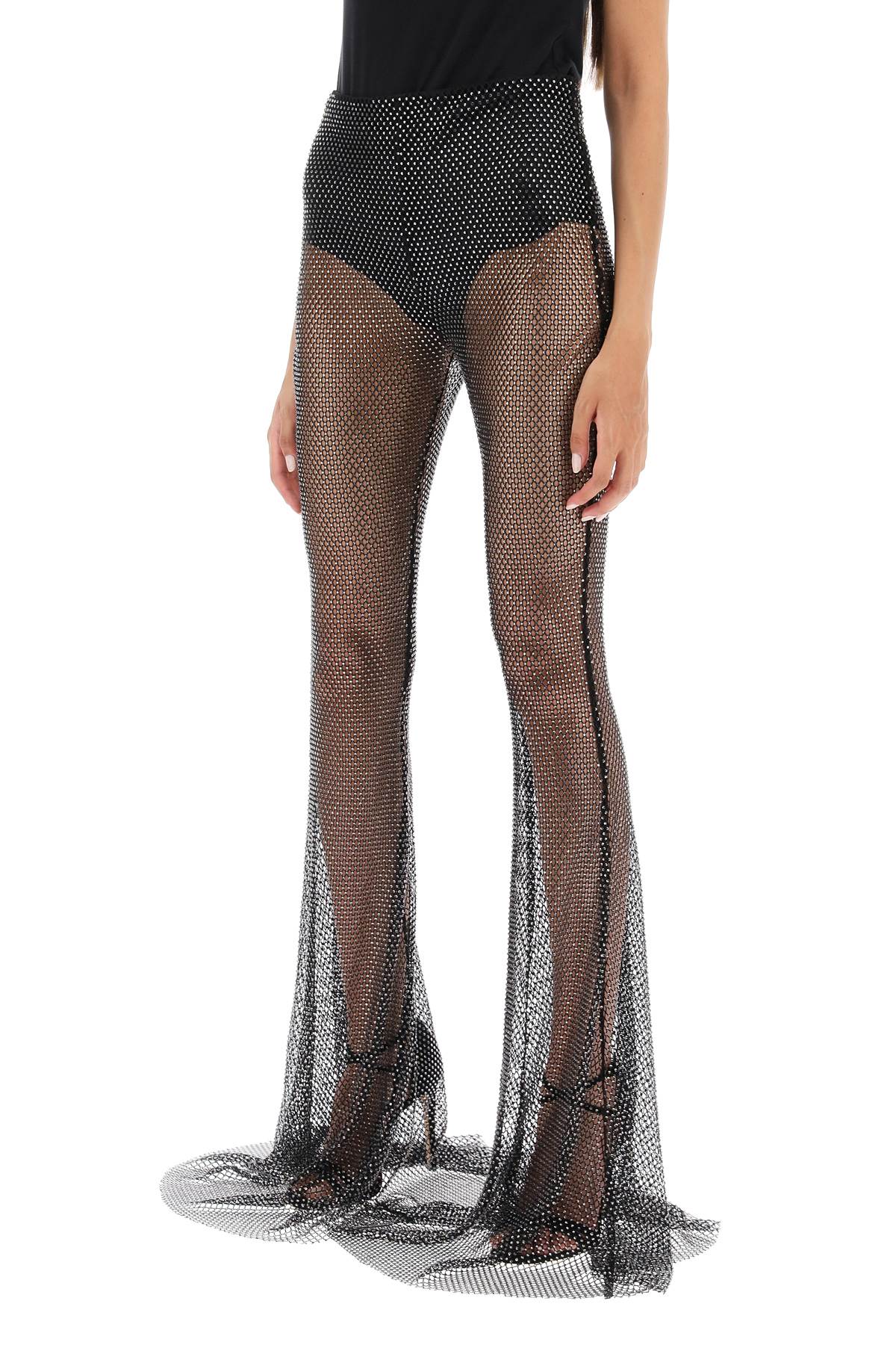 Giuseppe Di Morabito rhinestone-studded fishnet knit pants image 3