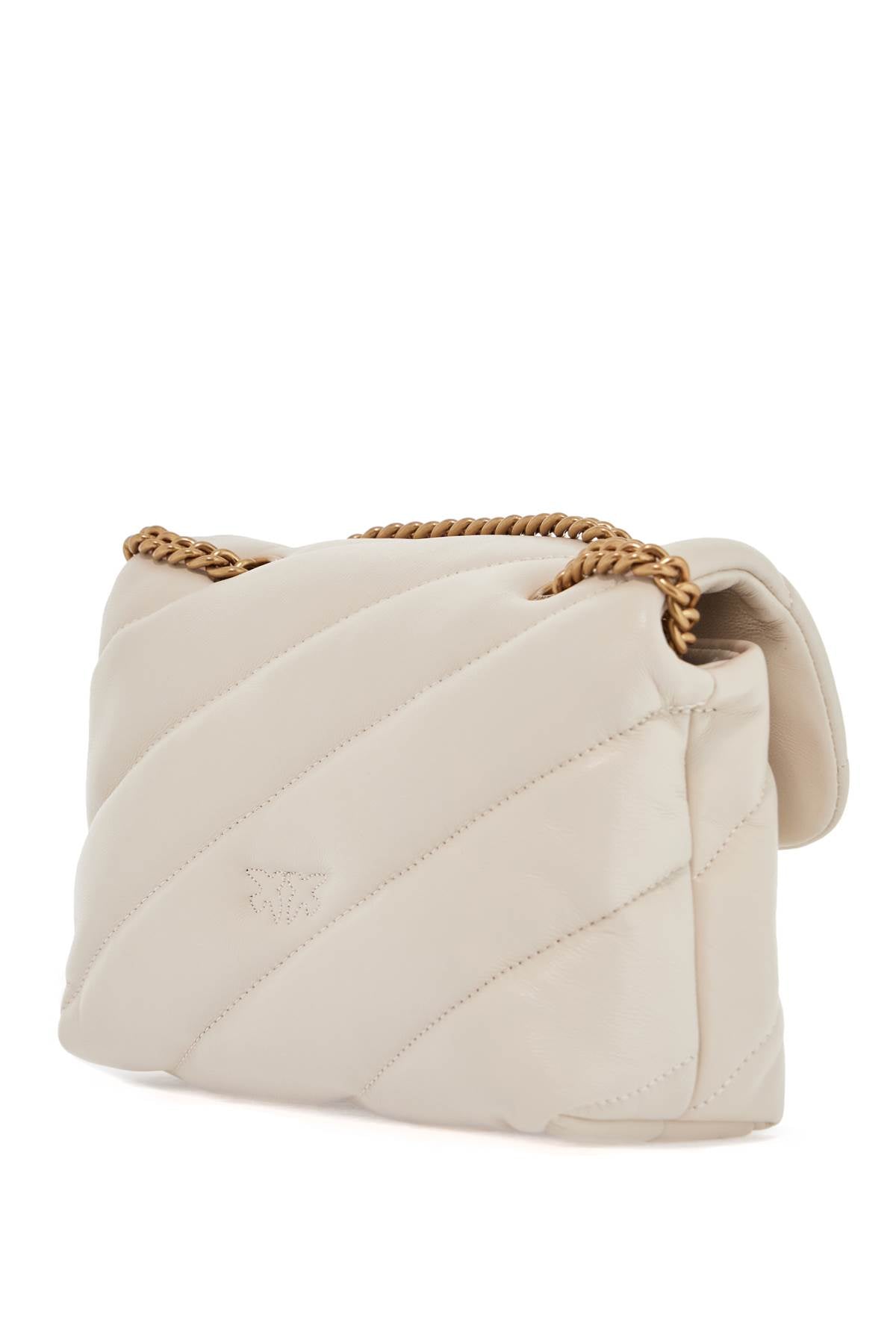 Pinko mini love puff quilted bag white silk chain shoulder image 1