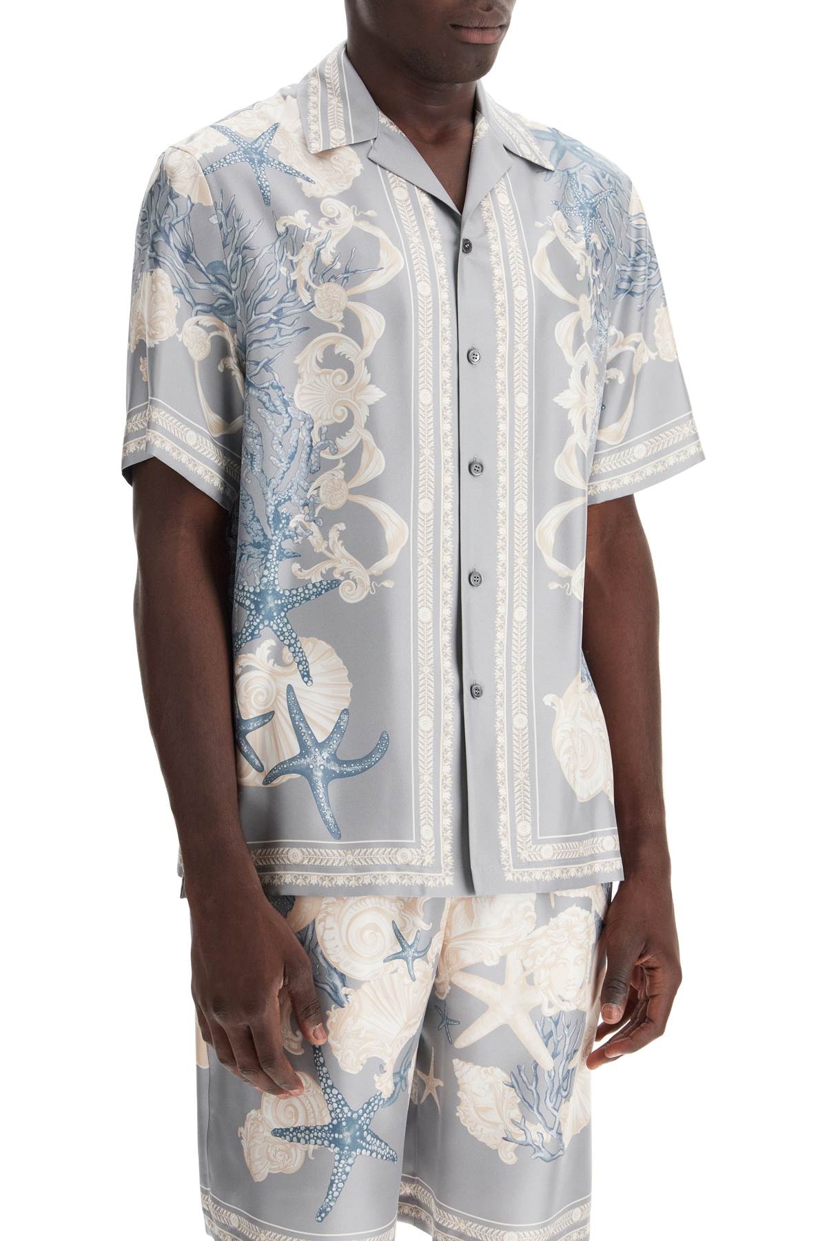 Versace Baroque Printed Silk Bowling Shirt Set image 1