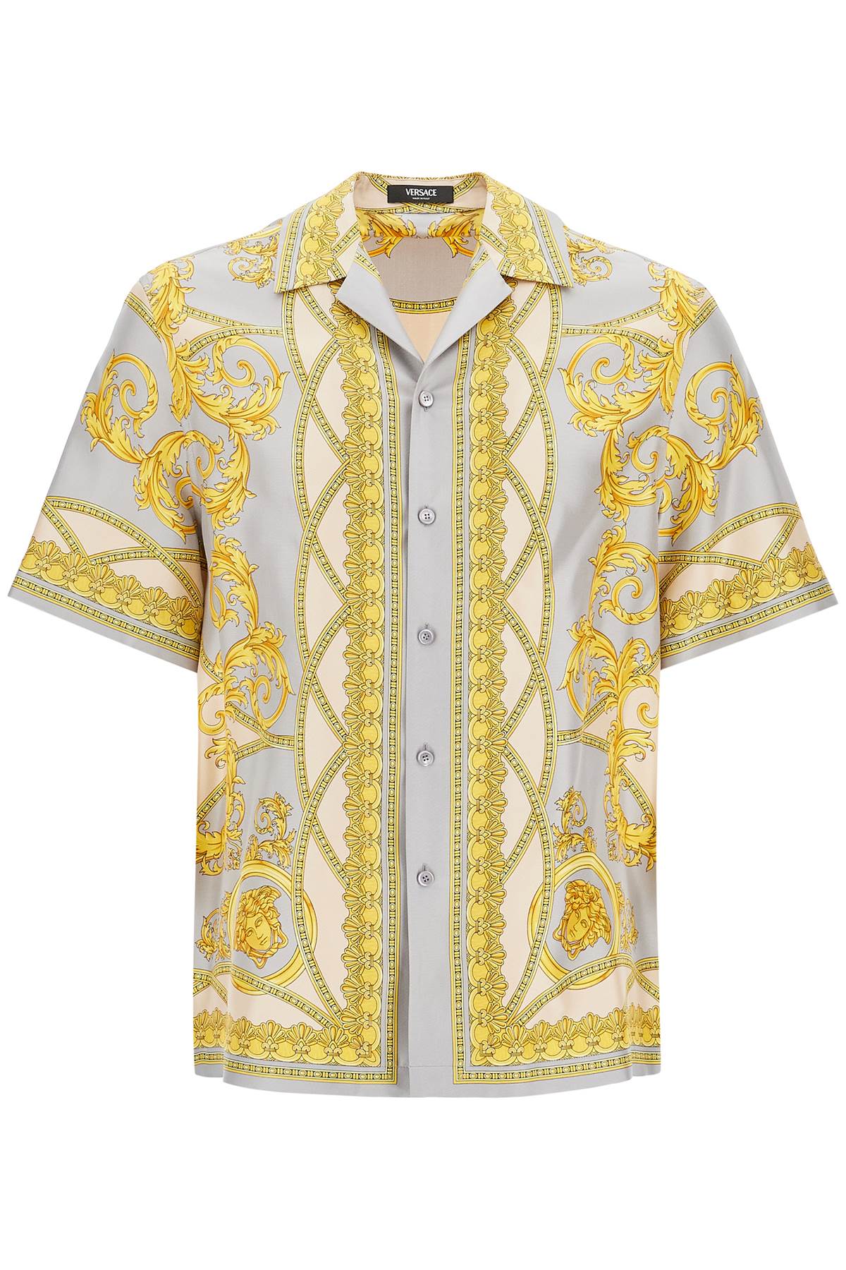 Versace Men's La Coupe des Dieux Printed Silk Bowling Shirt image 0