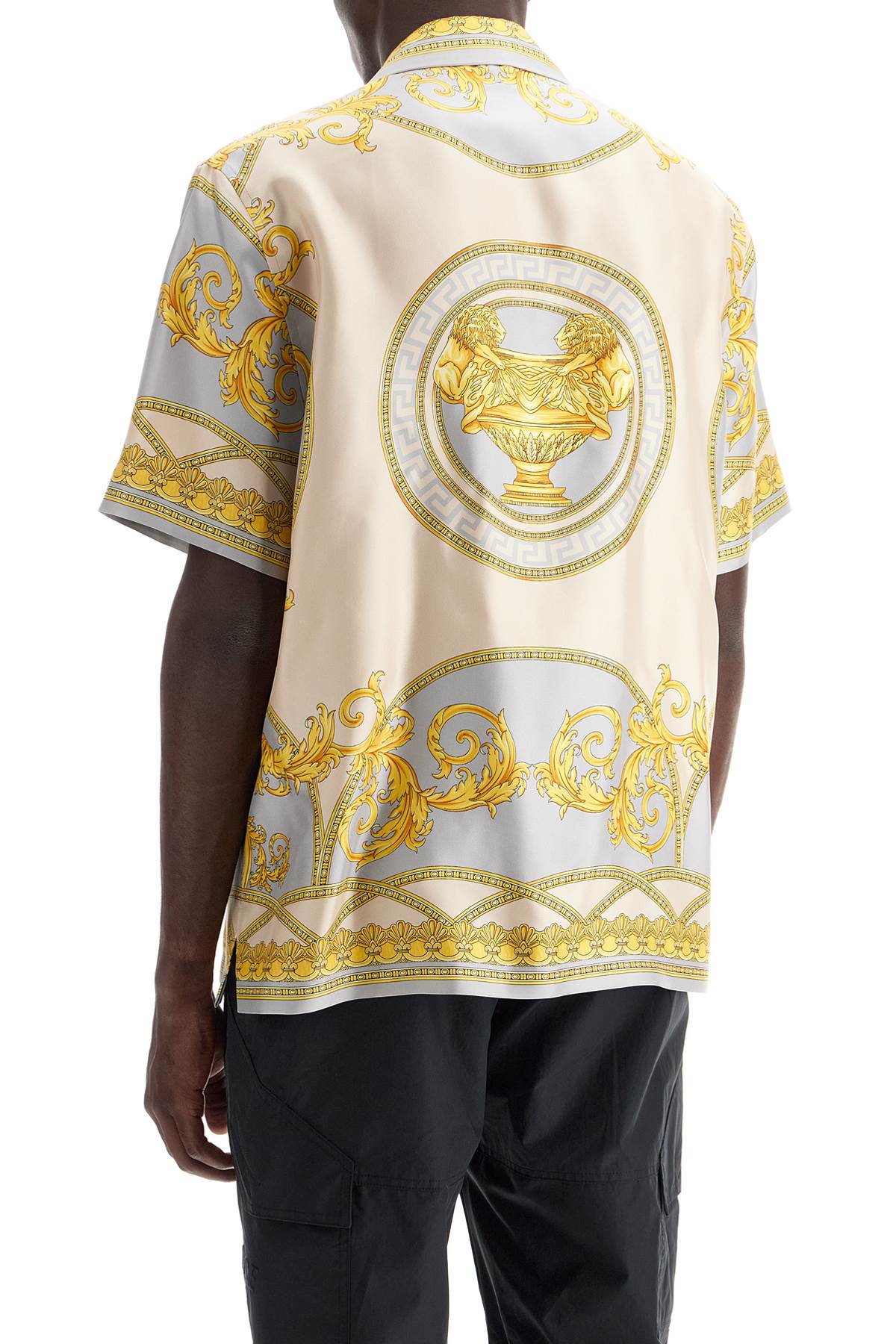 Versace Men's La Coupe des Dieux Printed Silk Bowling Shirt image 2