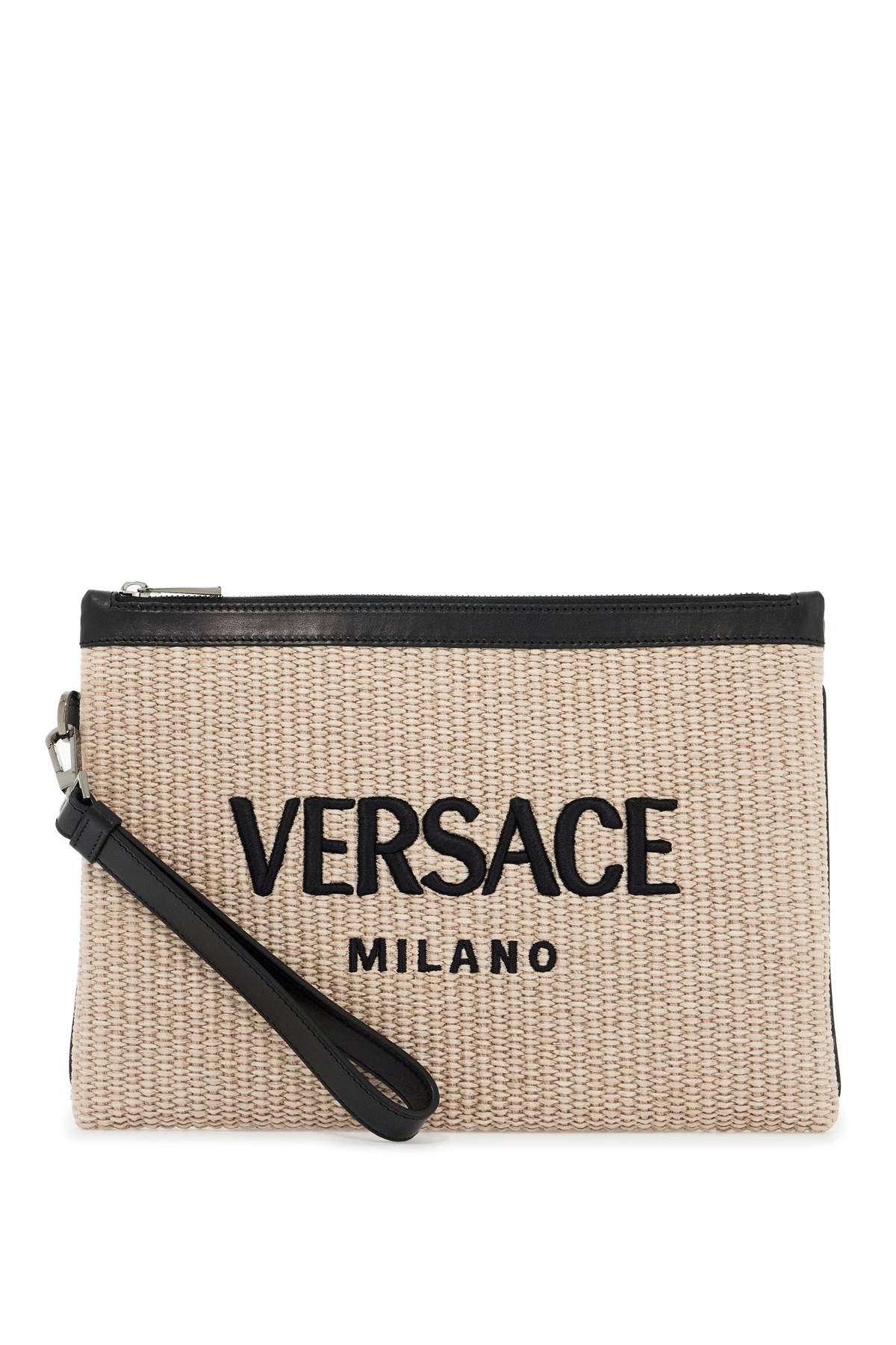 Versace raffia pouch for image 0