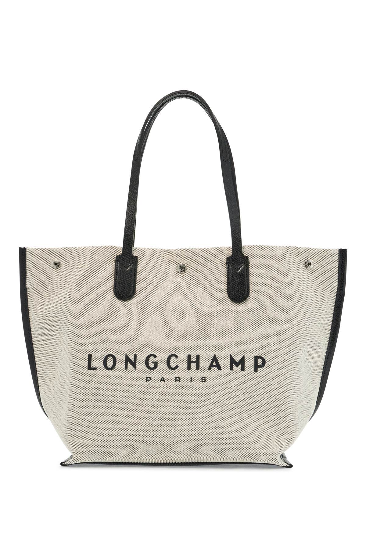 Longchamp Roseau L Tote Bag: Dotted Cotton Canvas with Leather Trim image 0