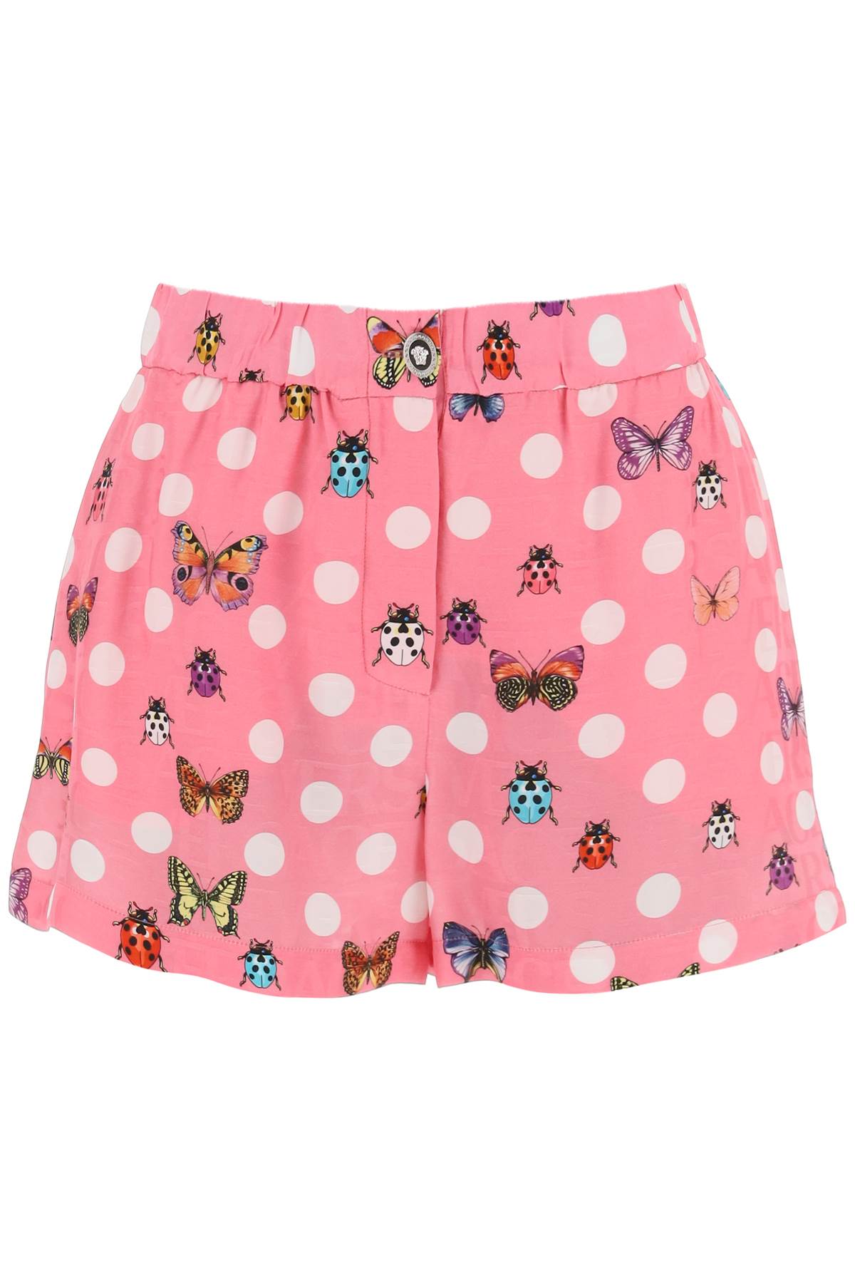 Versace Butterflies & Ladybugs Polka Dot Silk Satin Shorts image 0