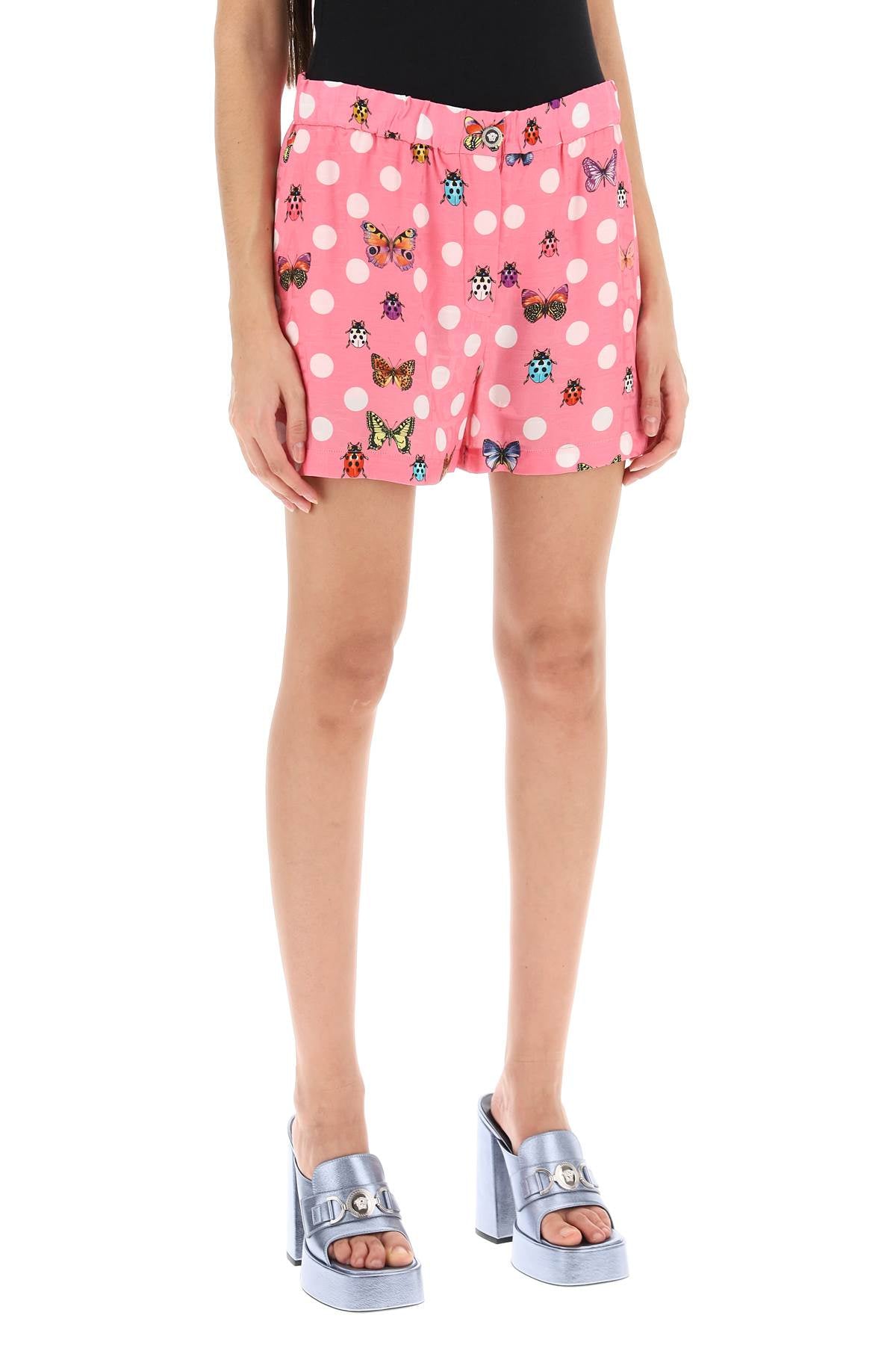 Versace Butterflies & Ladybugs Polka Dot Silk Satin Shorts image 1