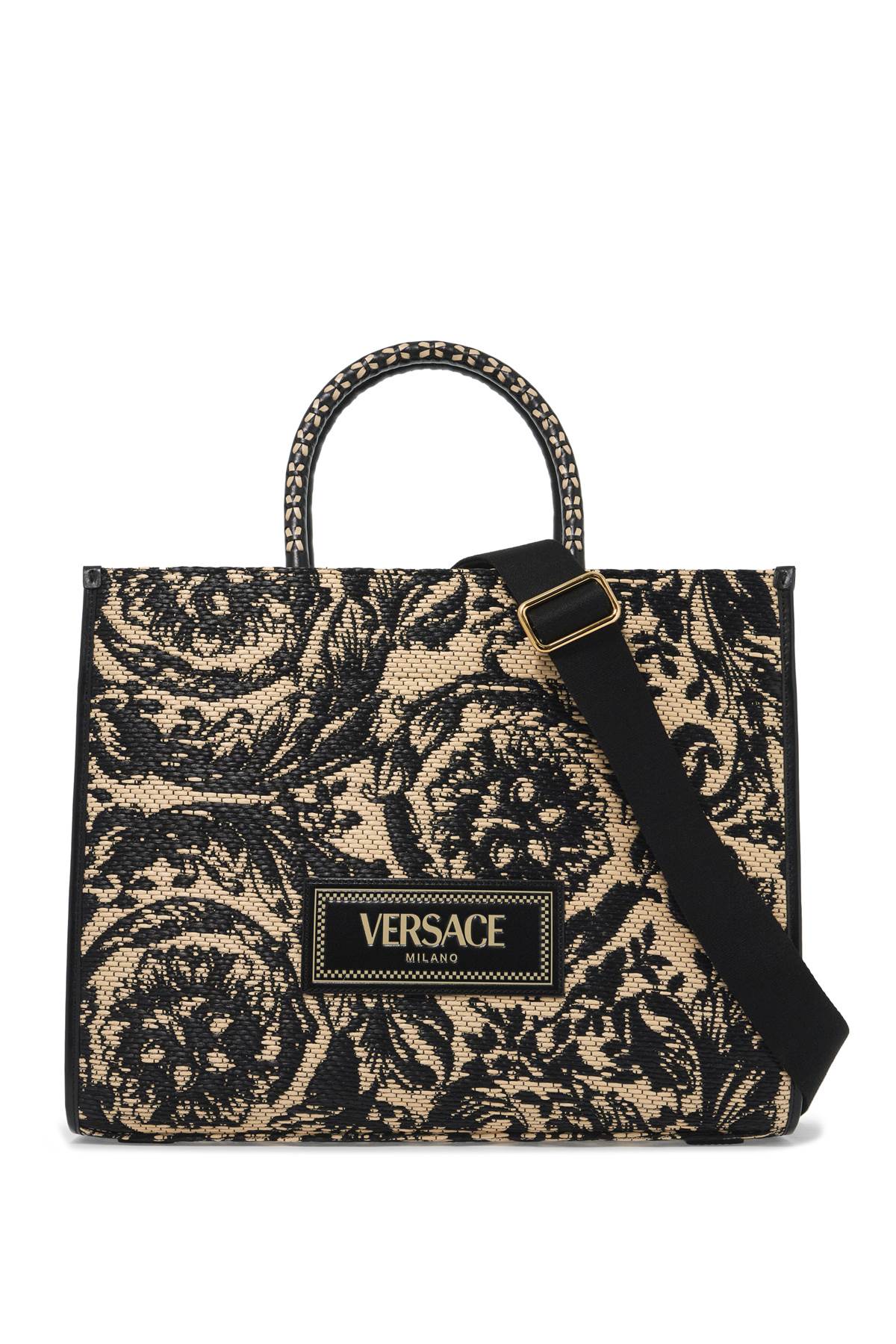 Versace medium athena barocco tote bag in raff image 0