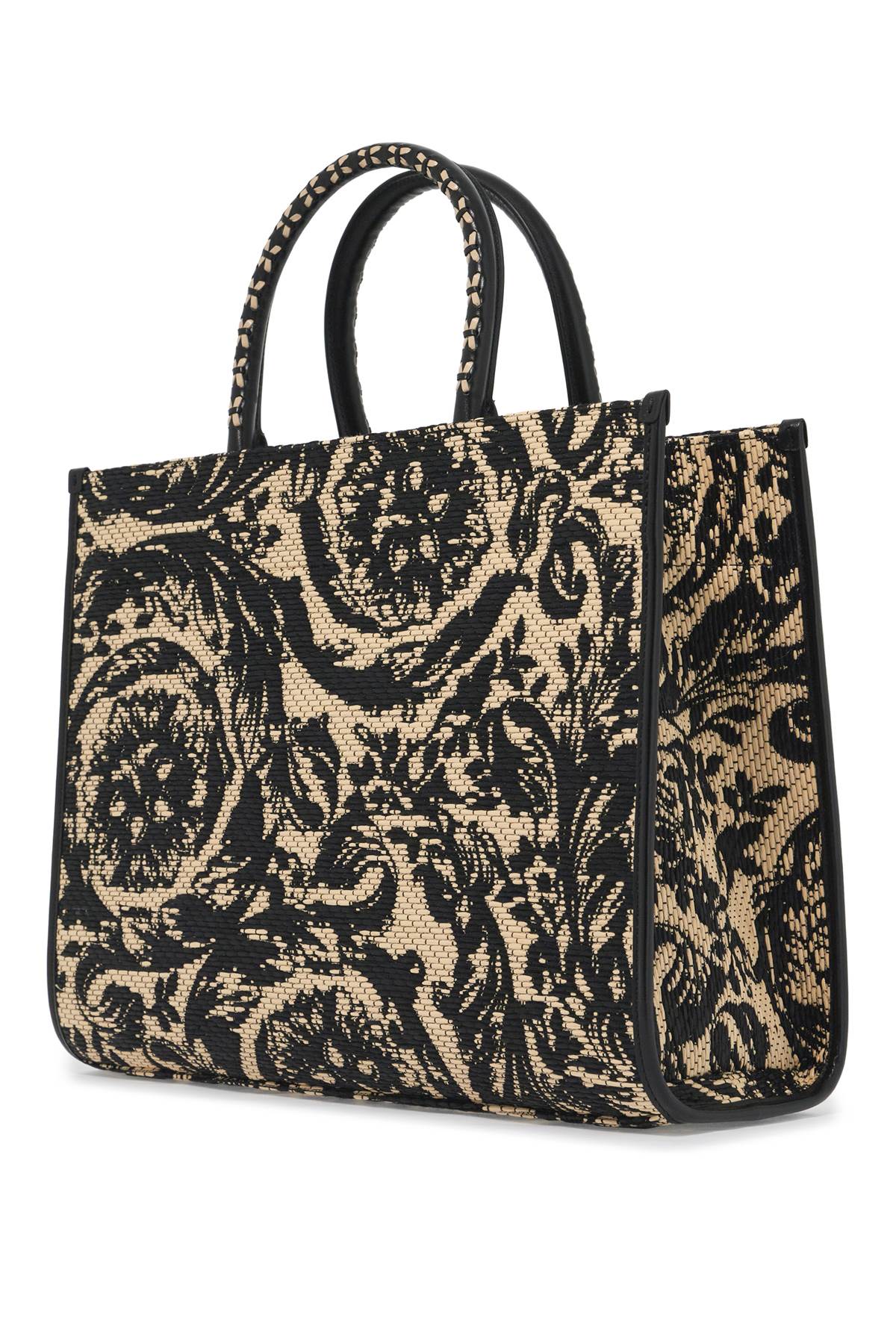 Versace medium athena barocco tote bag in raff image 1