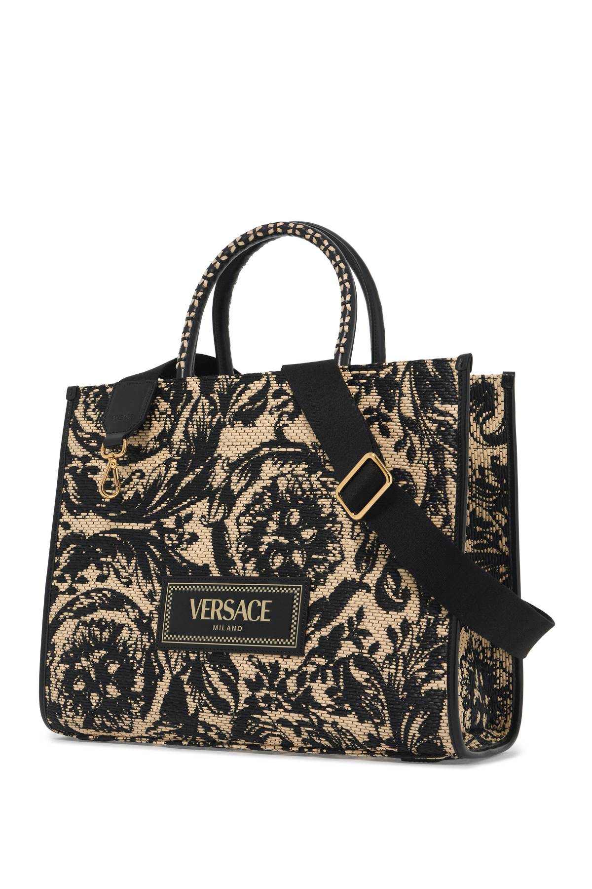 Versace medium athena barocco tote bag in raff image 2