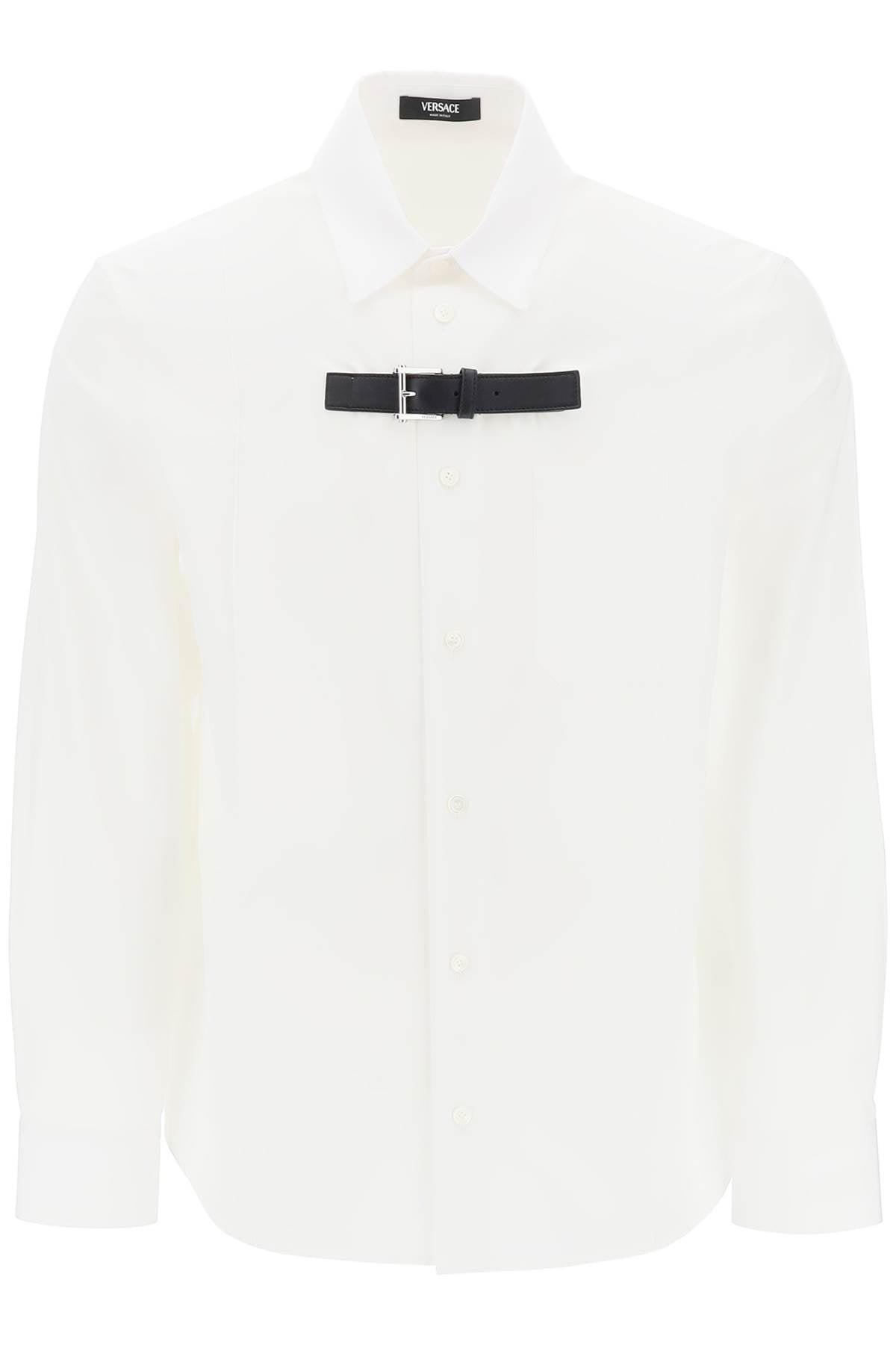 Versace Leather Strap Cotton Poplin Shirt image 0