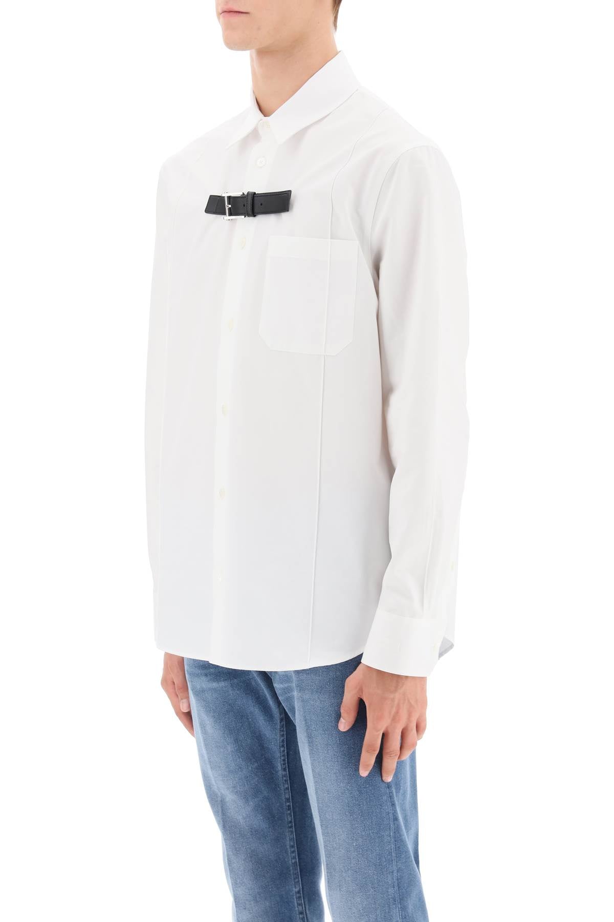 Versace Leather Strap Cotton Poplin Shirt image 3