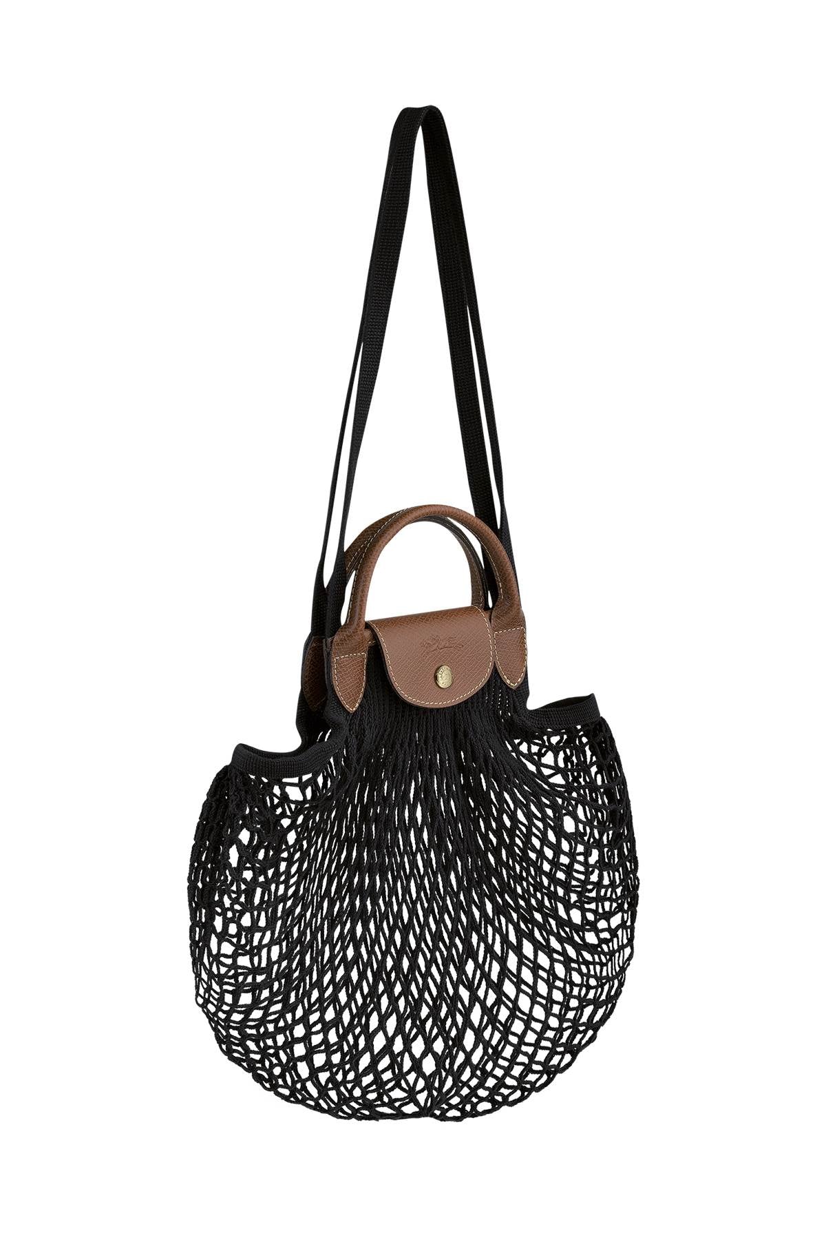 Longchamp Le Pliage Filet: Woven Cotton Tote Bag with Leather Trim image 2