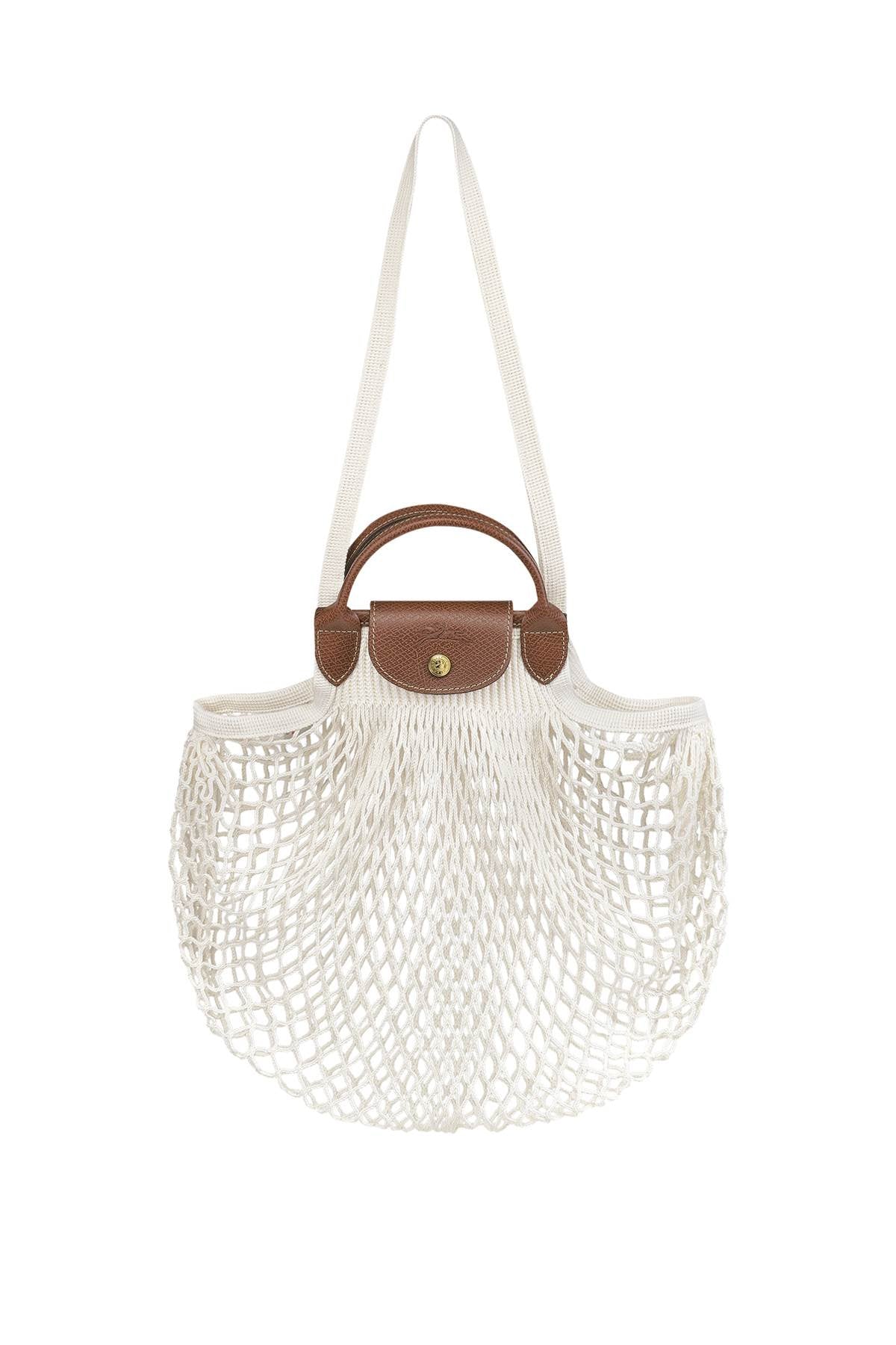 Longchamp Le Pliage Filet L Tote Bag: Woven Cotton & Leather image 0