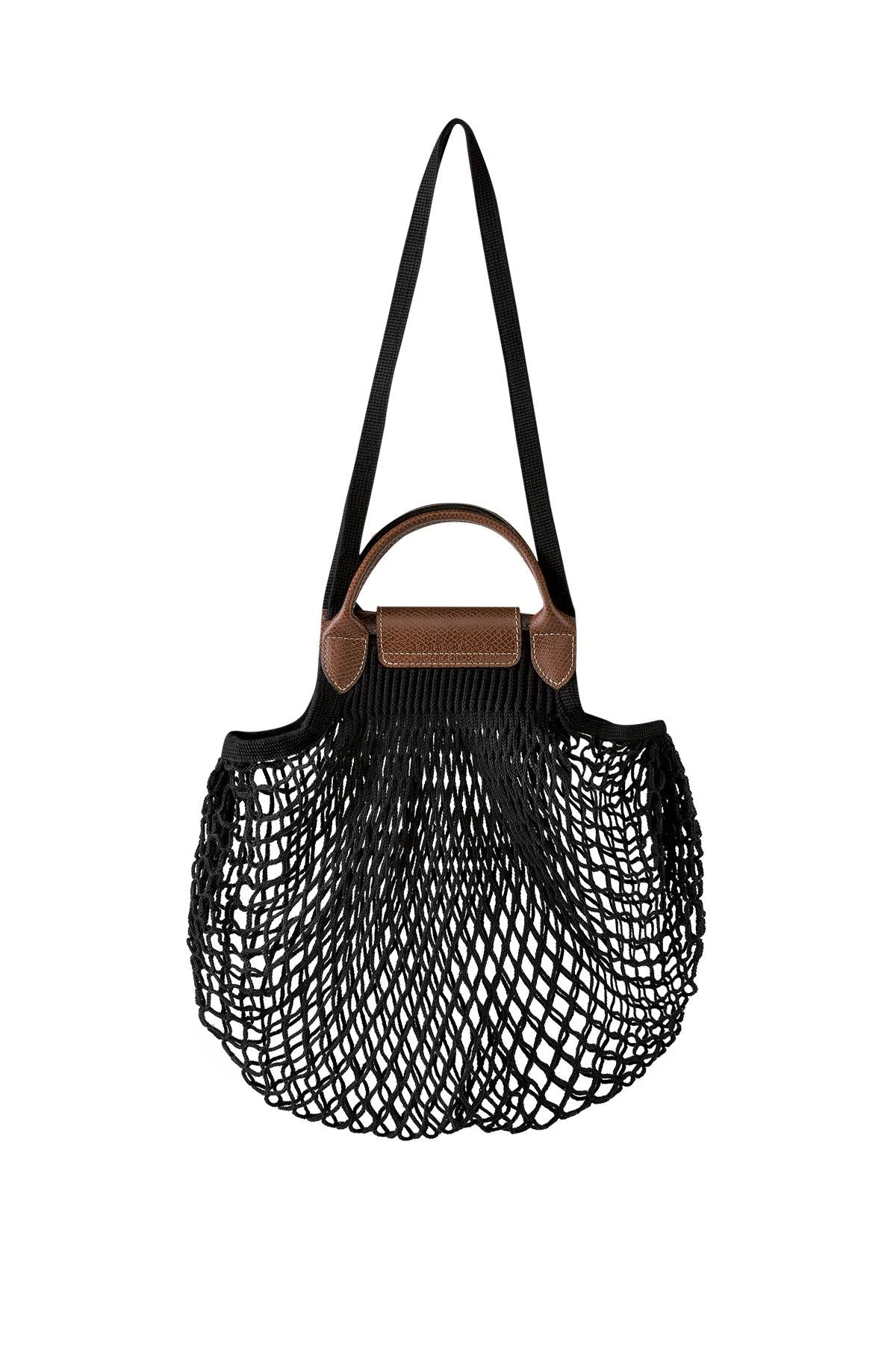 Longchamp Le Pliage Filet: Woven Cotton Tote Bag with Leather Trim image 1