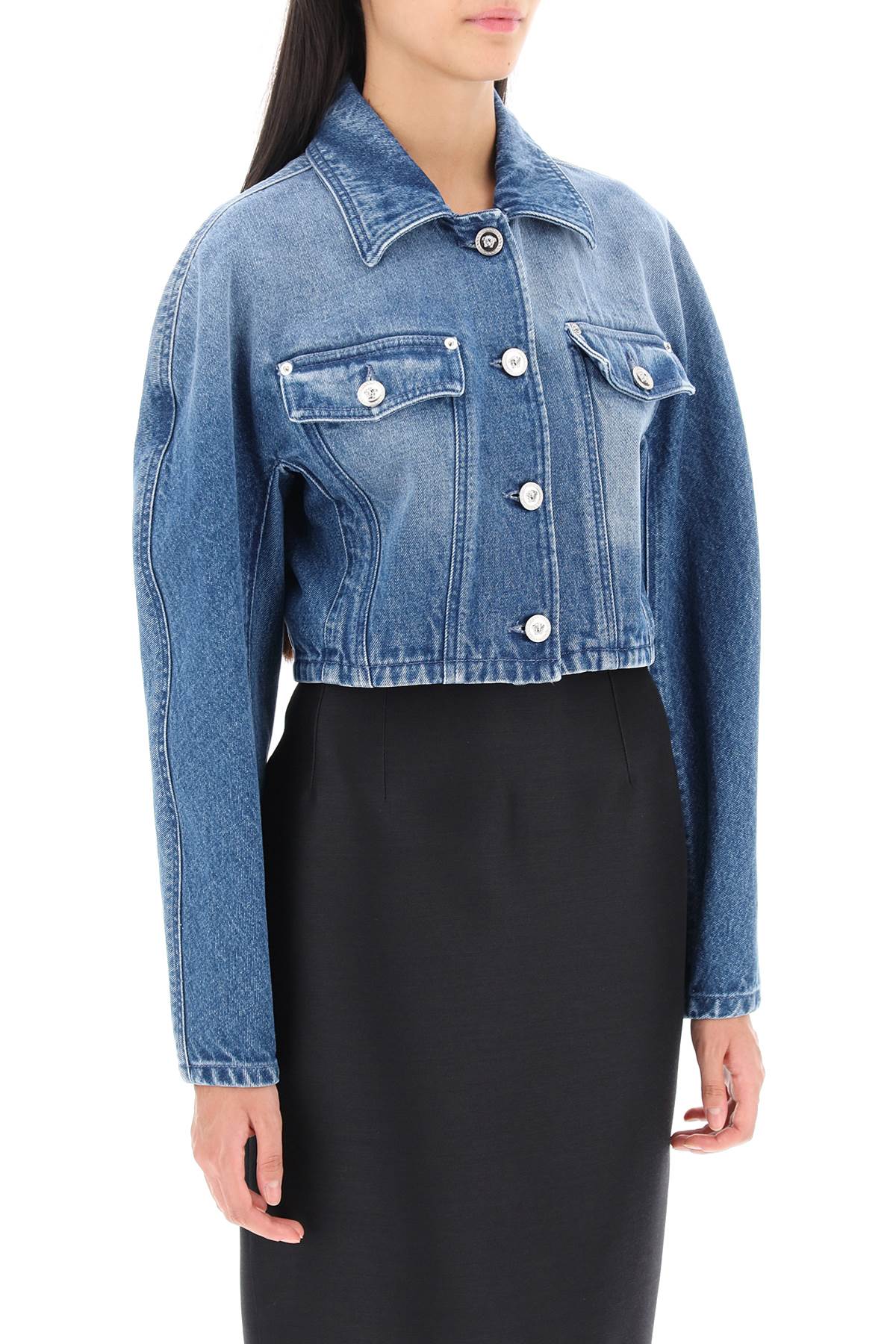 Versace cropped denim jacket image 1