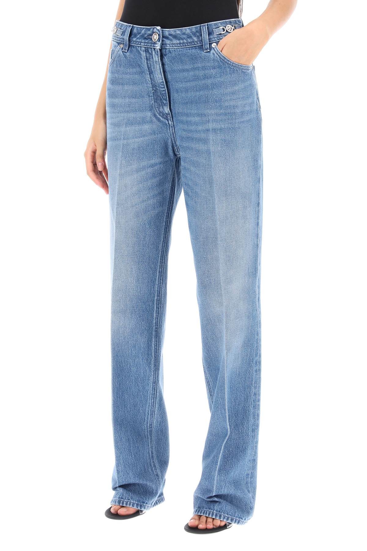 Versace Boyfriend Jeans with Tailored Crease and Medusa Detail image 3