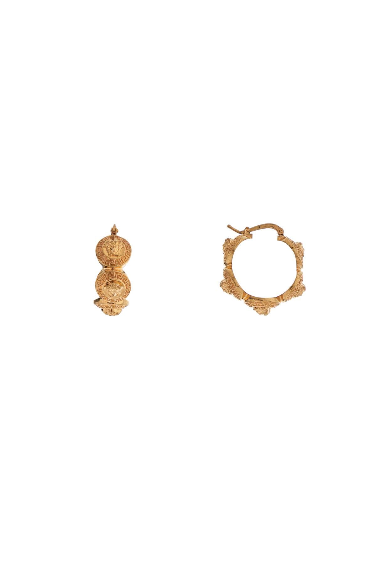 Versace geometric metal hoop earrings tribute gold image 0