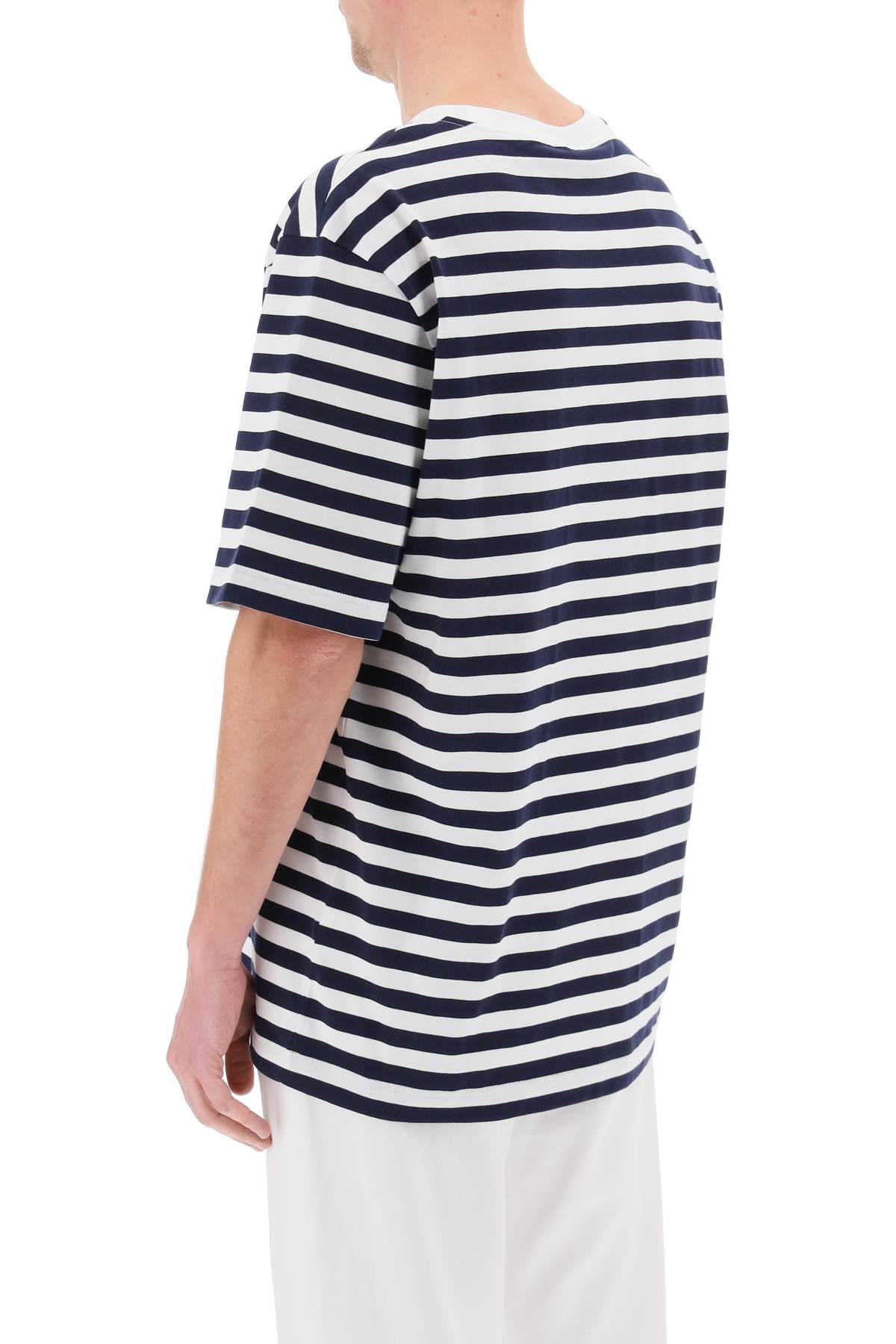 Versace Men's Nautical Stripe Cotton T-Shirt with Medusa Logo image 2