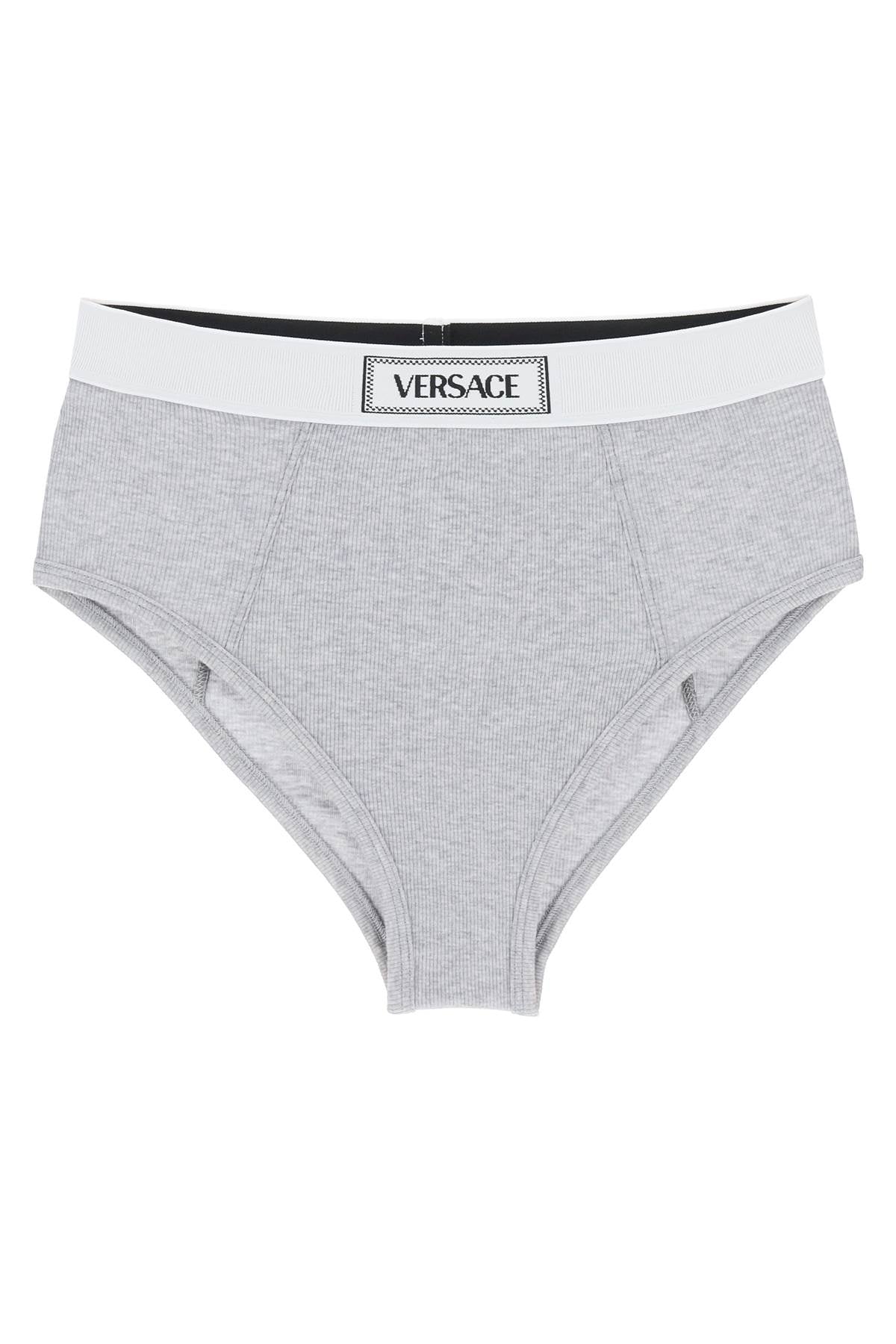 Versace ribbed briefs with '90s logo image 0