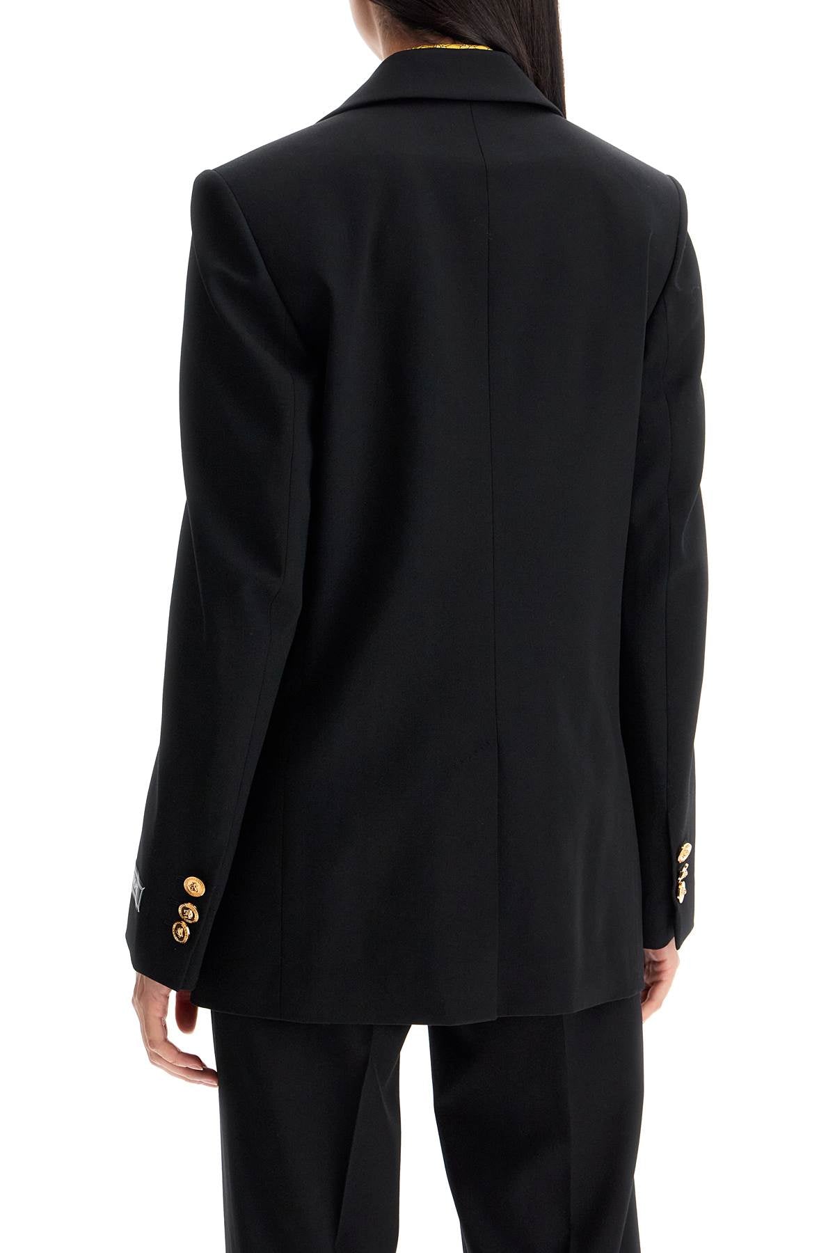 Versace Single-Breasted Stretch Wool Blazer with Medusa Detail image 2