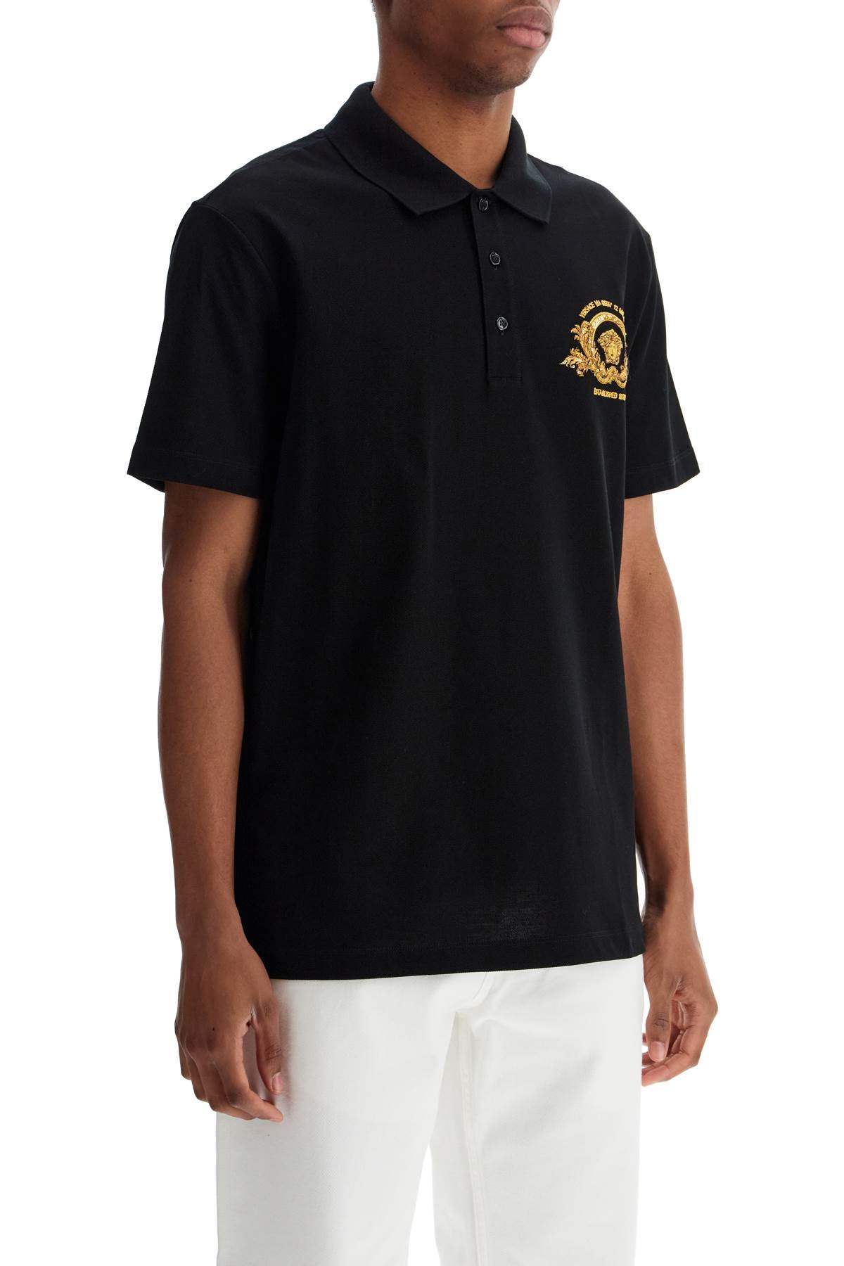 Versace Men's Cotton Piqué Polo Shirt image 1