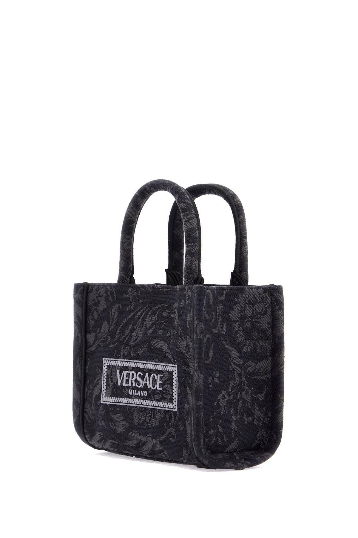 Versace Athena Barocco Mini Tote Bag: Black image 2