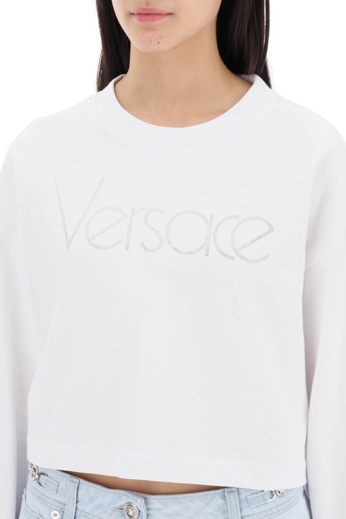 Versace "cropped sweatshirt with rhinestone image 3