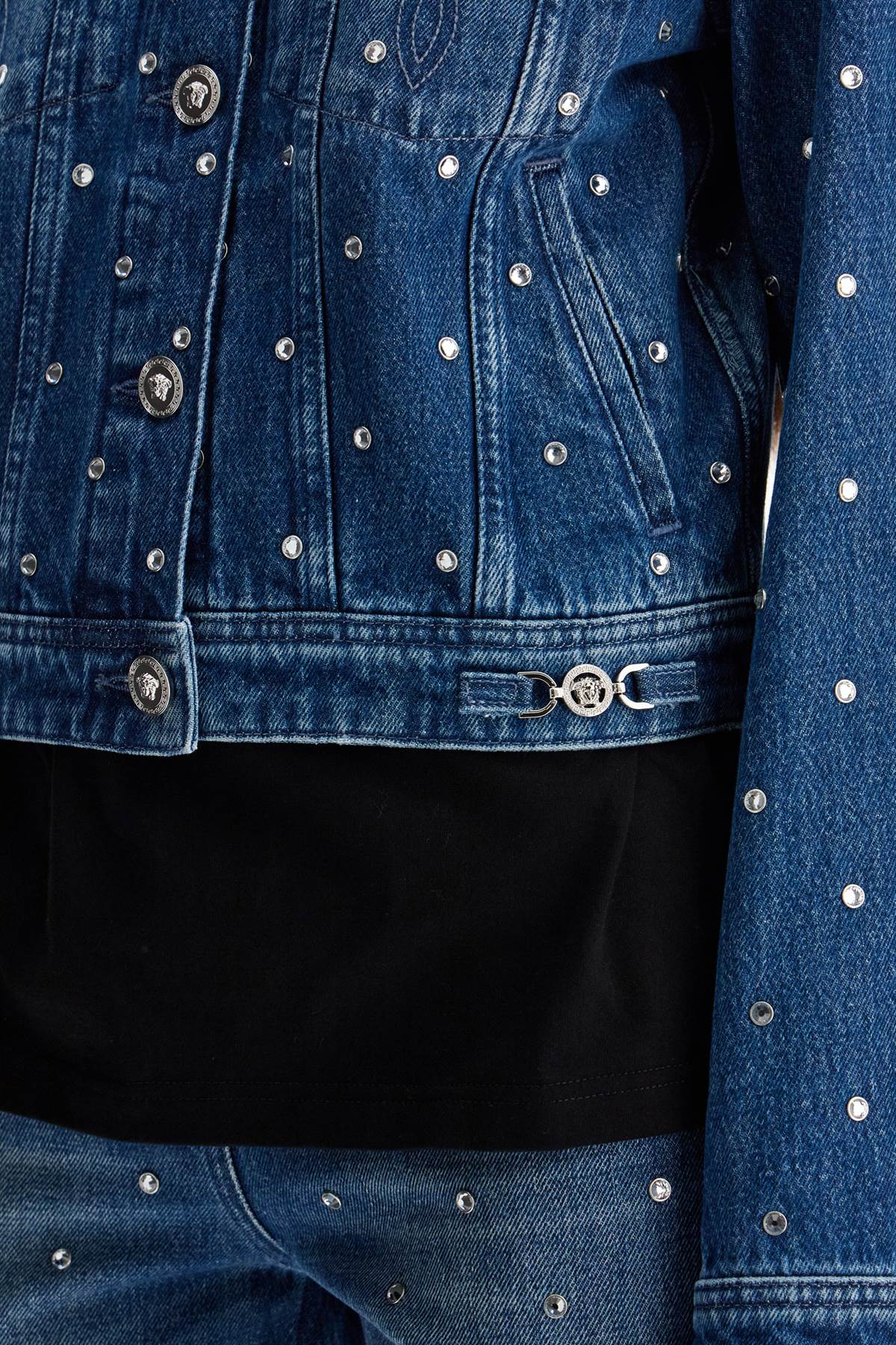 Versace Starry Sky Crystal-Studded Denim Jacket image 3