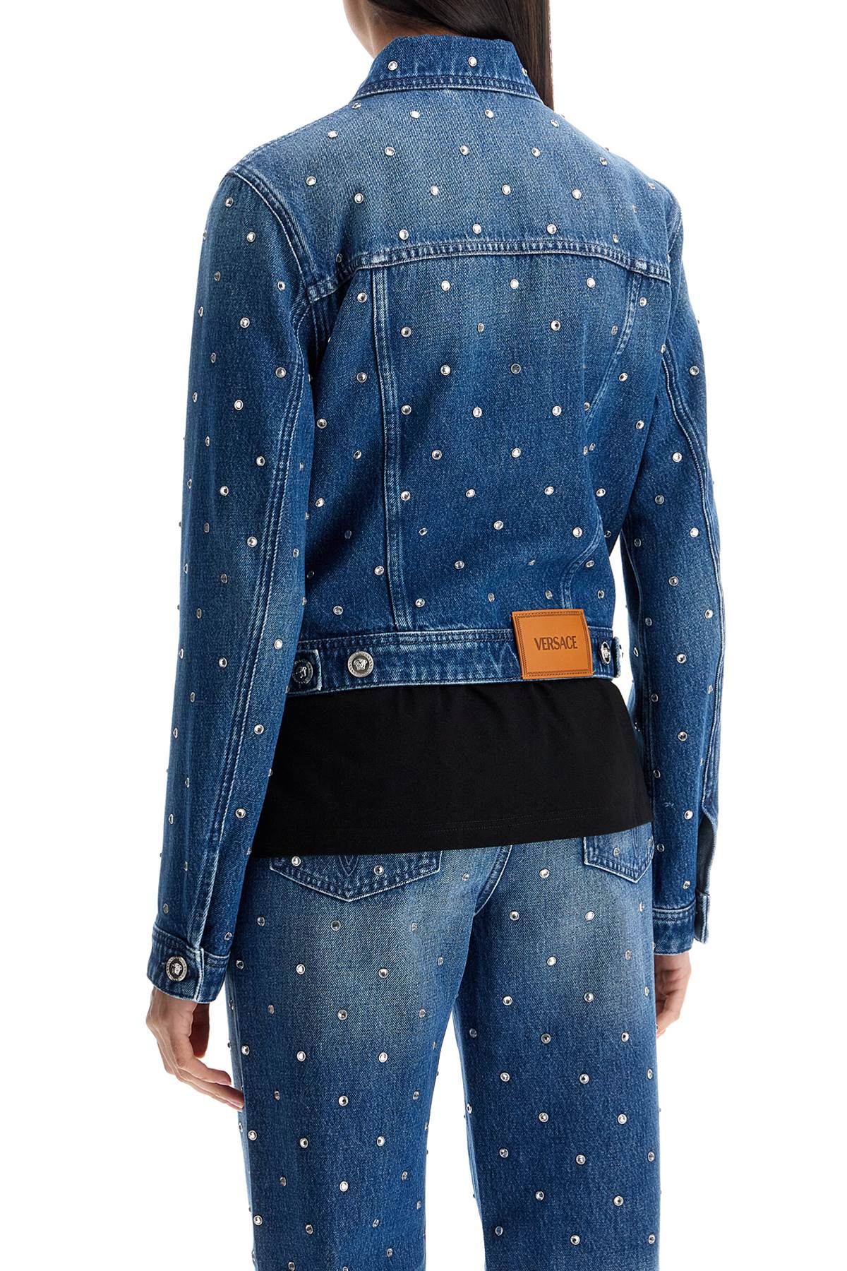 Versace Starry Sky Crystal-Studded Denim Jacket image 2