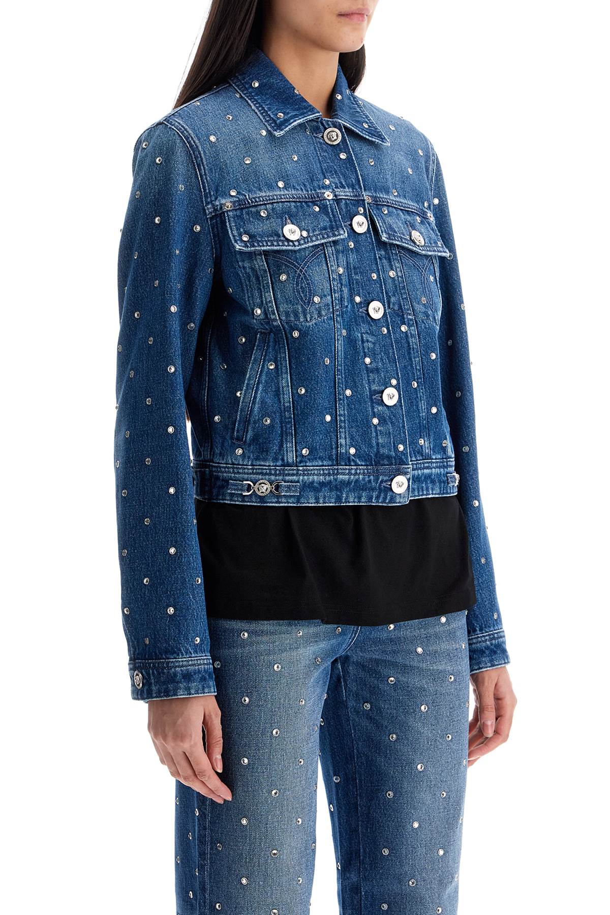 Versace Starry Sky Crystal-Studded Denim Jacket image 1