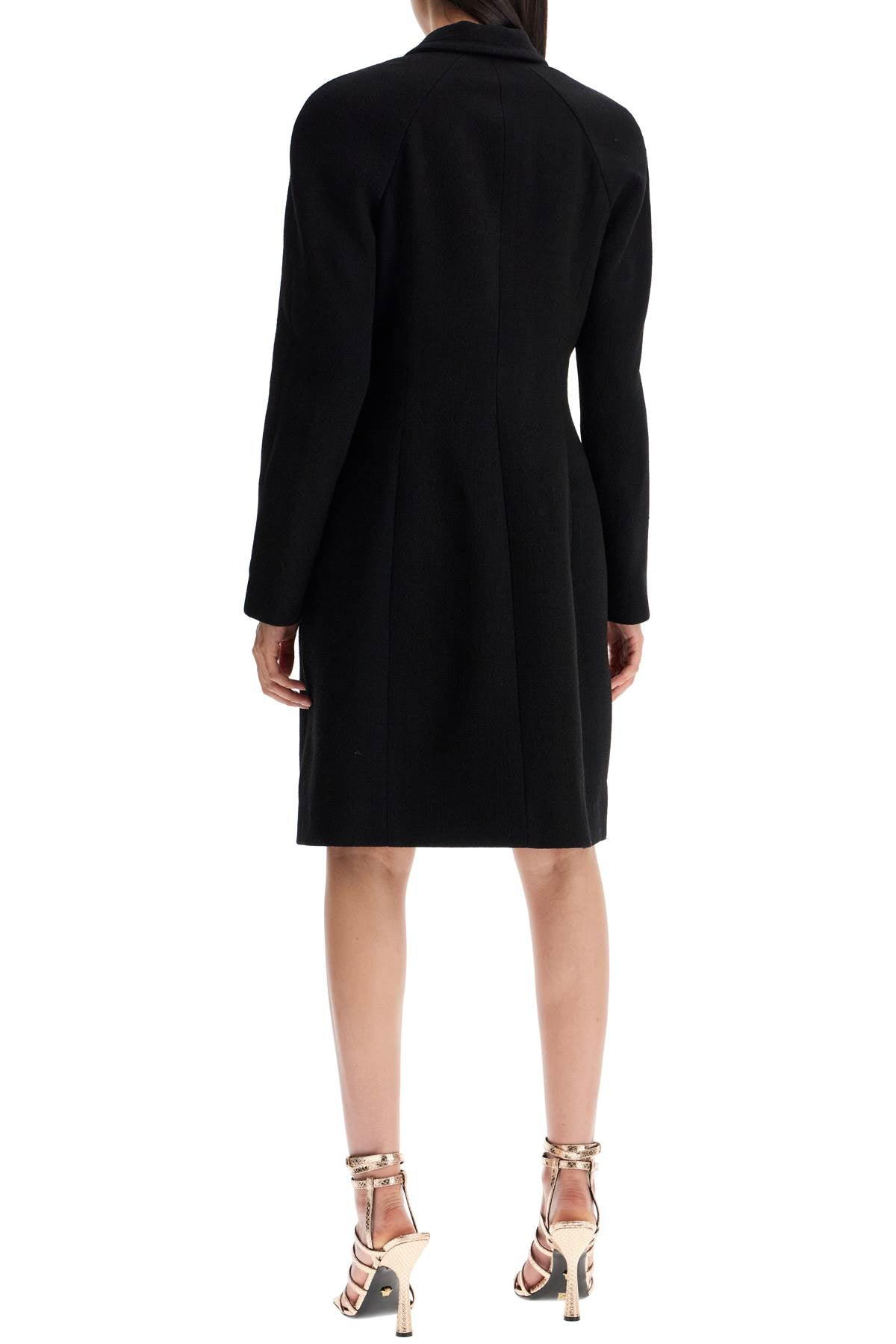 Versace Women's Raglan Crepe Coat with Medusa Buttons image 2