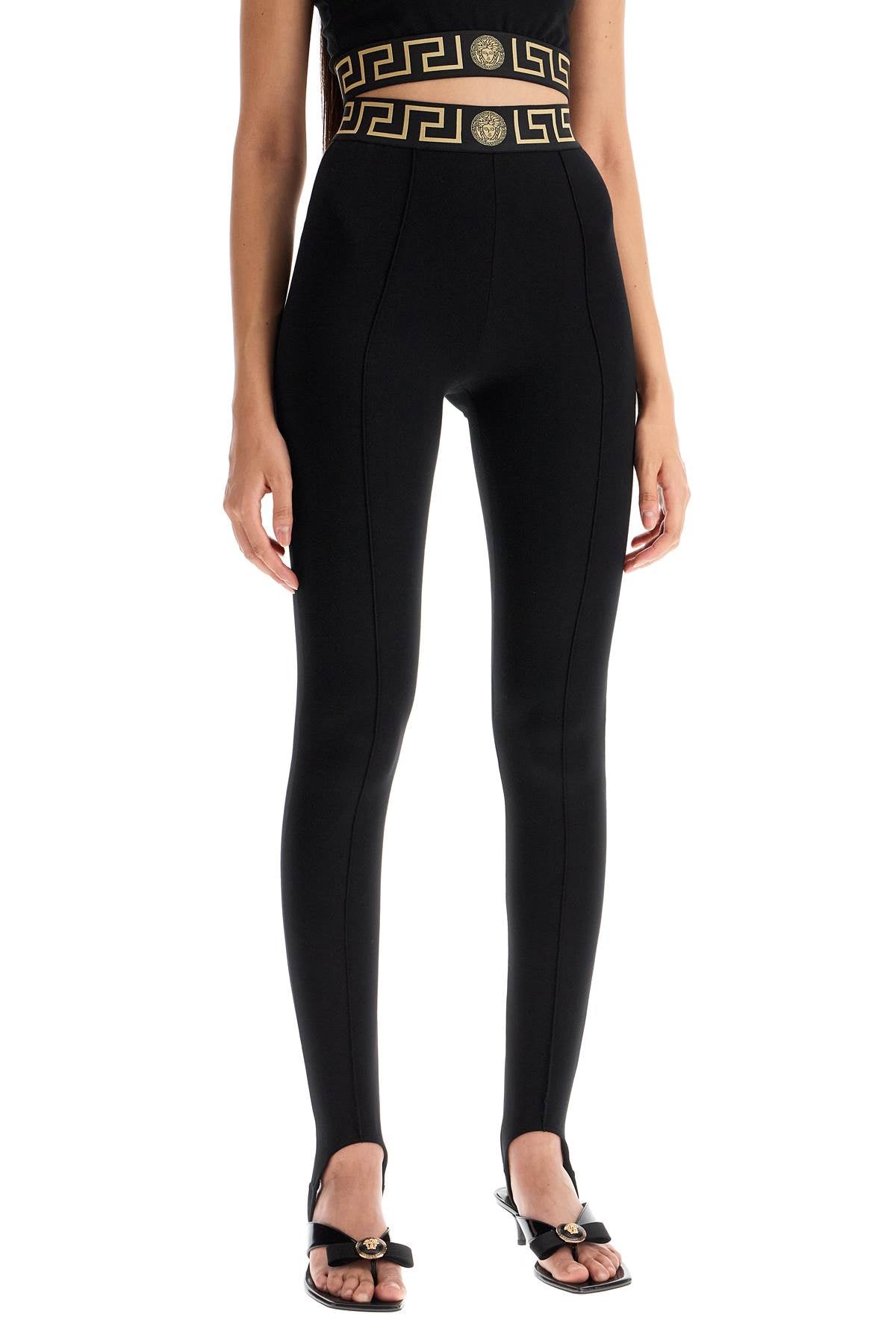 Versace leggings with stirrup and greek band image 1