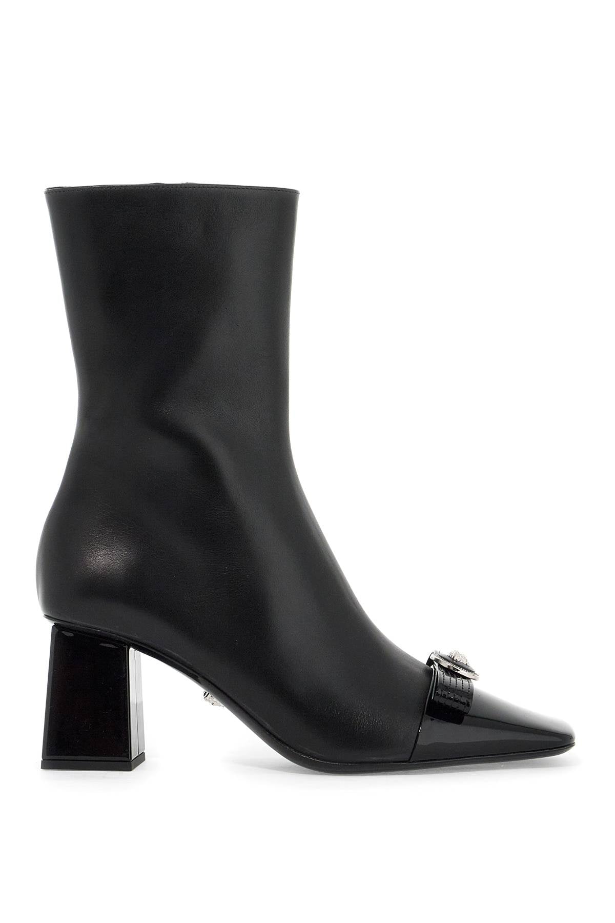 Versace gianni ribbon leather ankle boots with image 0