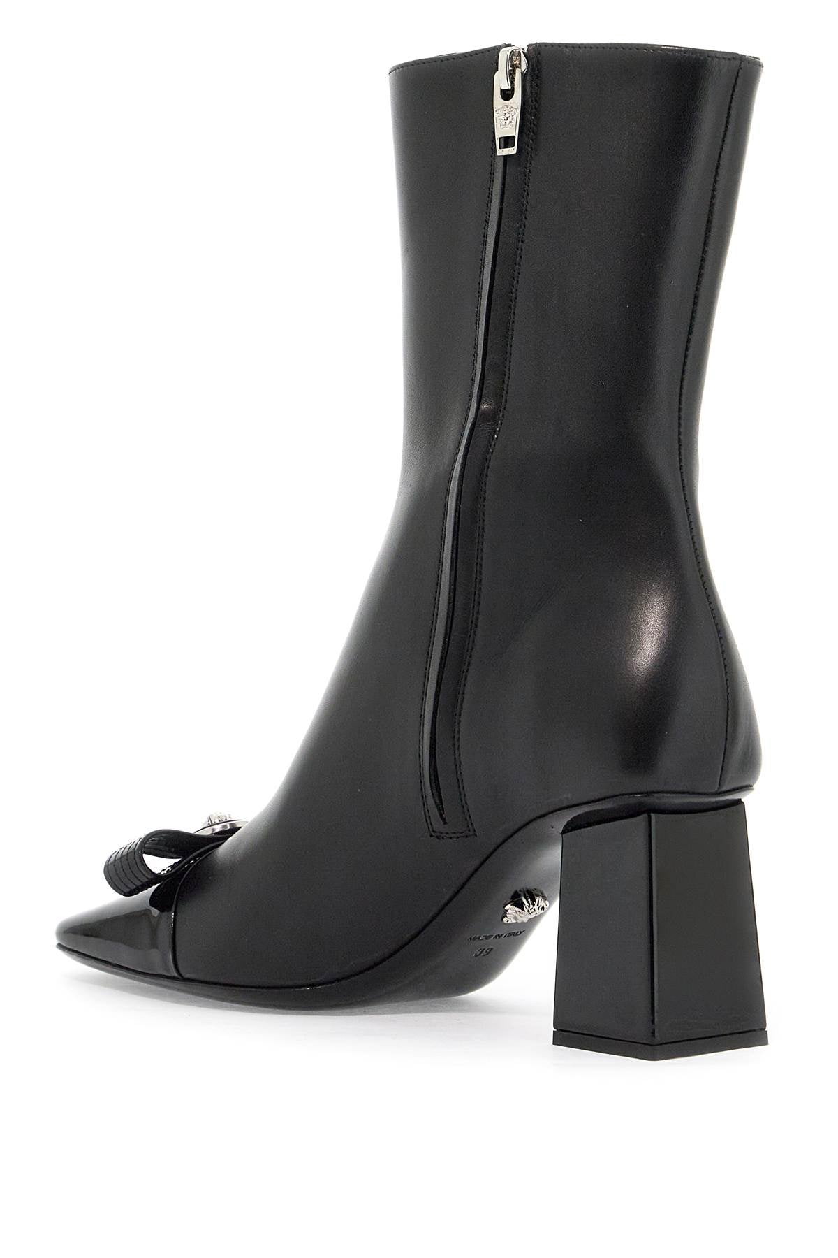 Versace gianni ribbon leather ankle boots with image 2