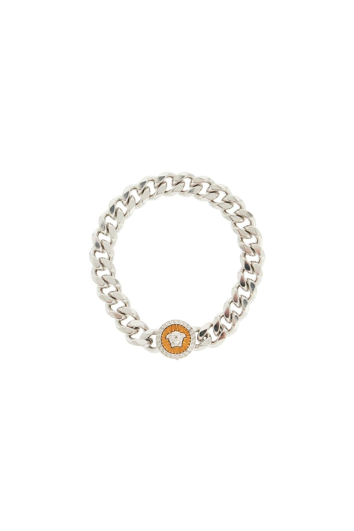 Versace Silver Chain Bracelet with Medusa Charm image 0