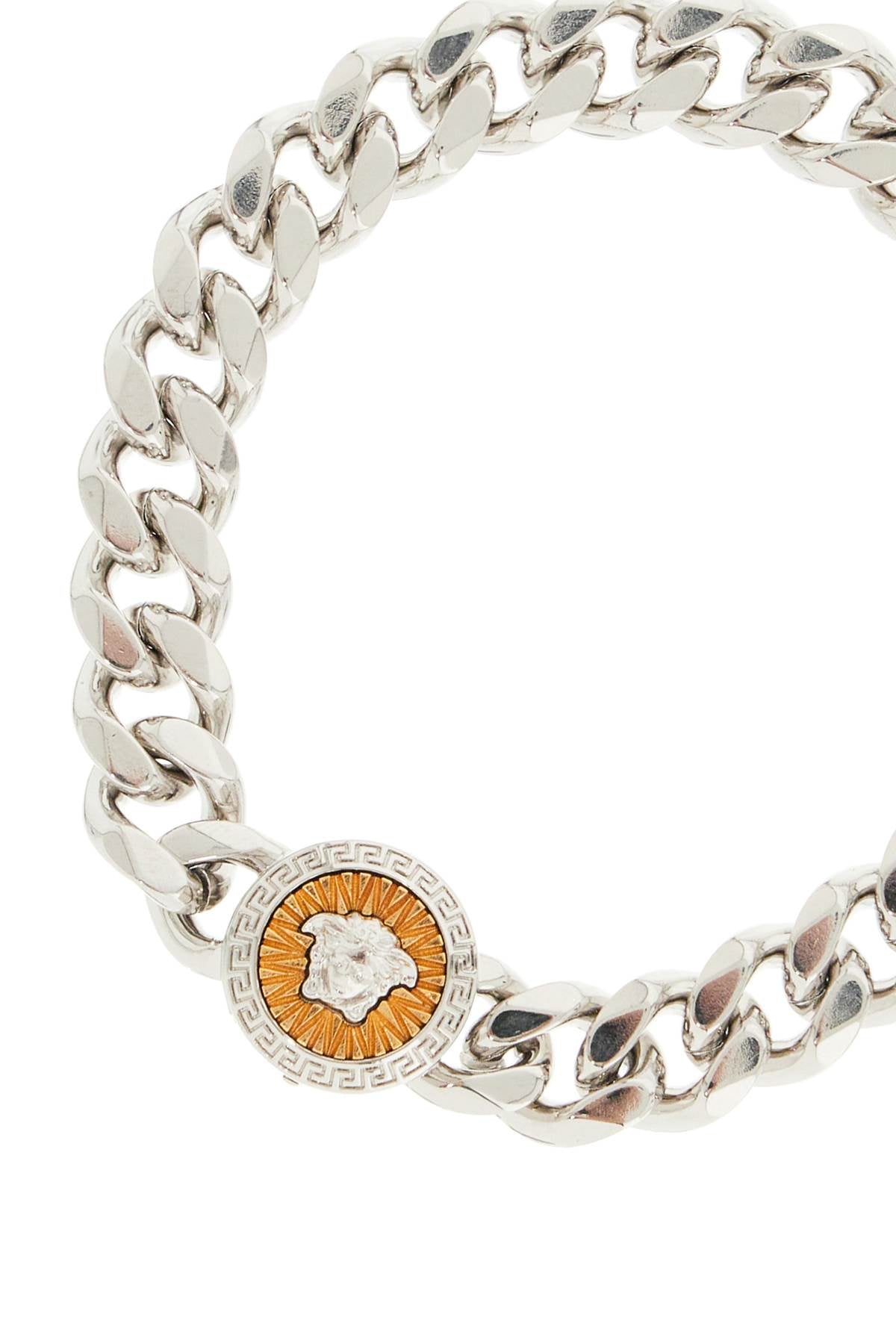 Versace Silver Chain Bracelet with Medusa Charm image 2