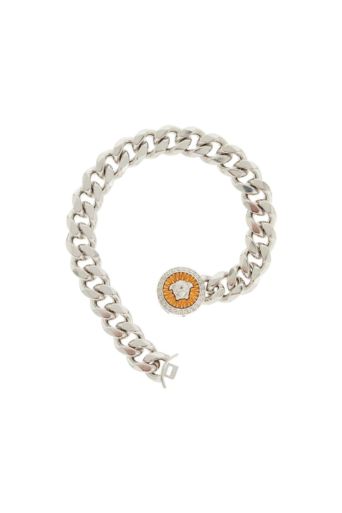 Versace Silver Chain Bracelet with Medusa Charm image 1