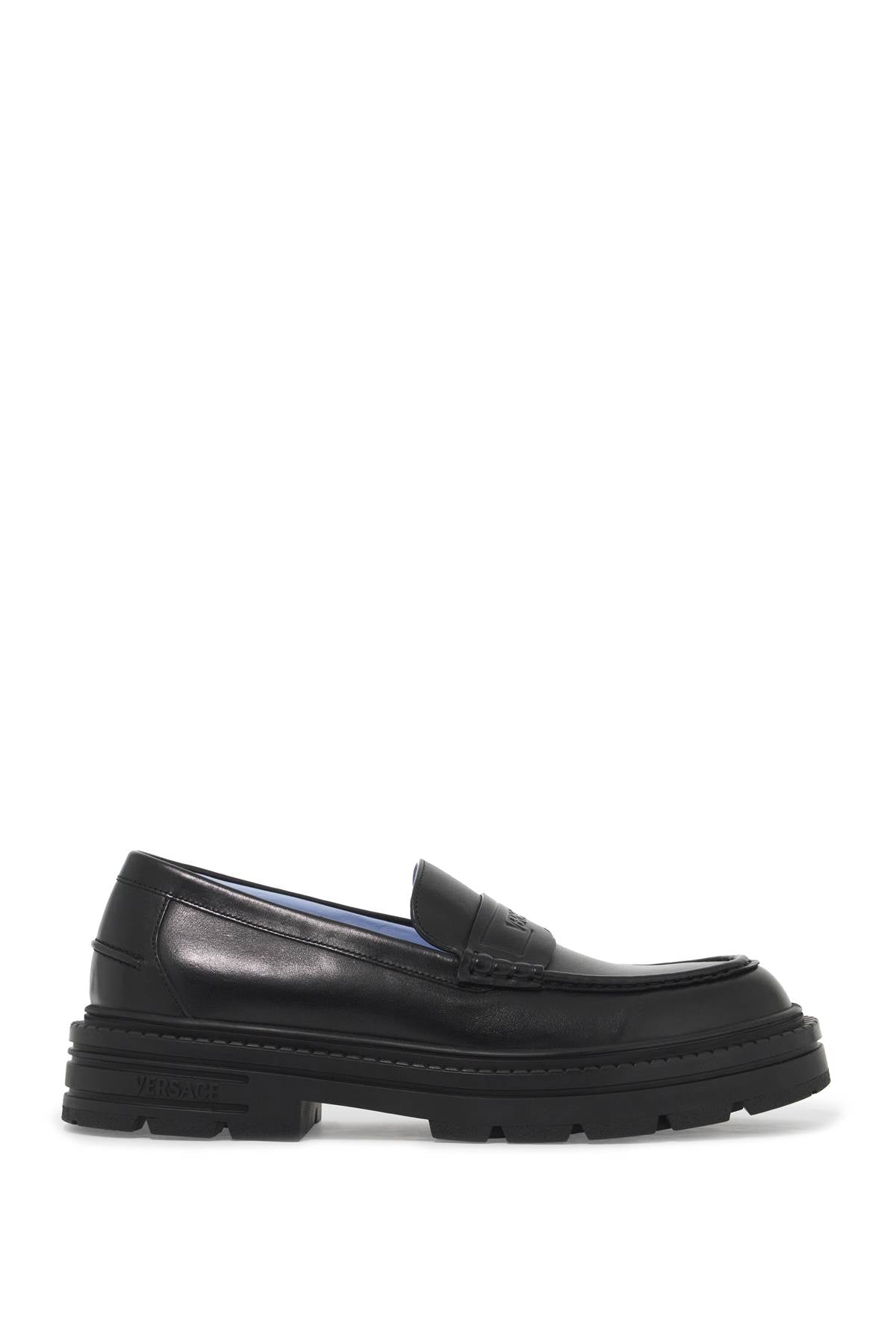 Versace smooth leather adriano loafers in image 0