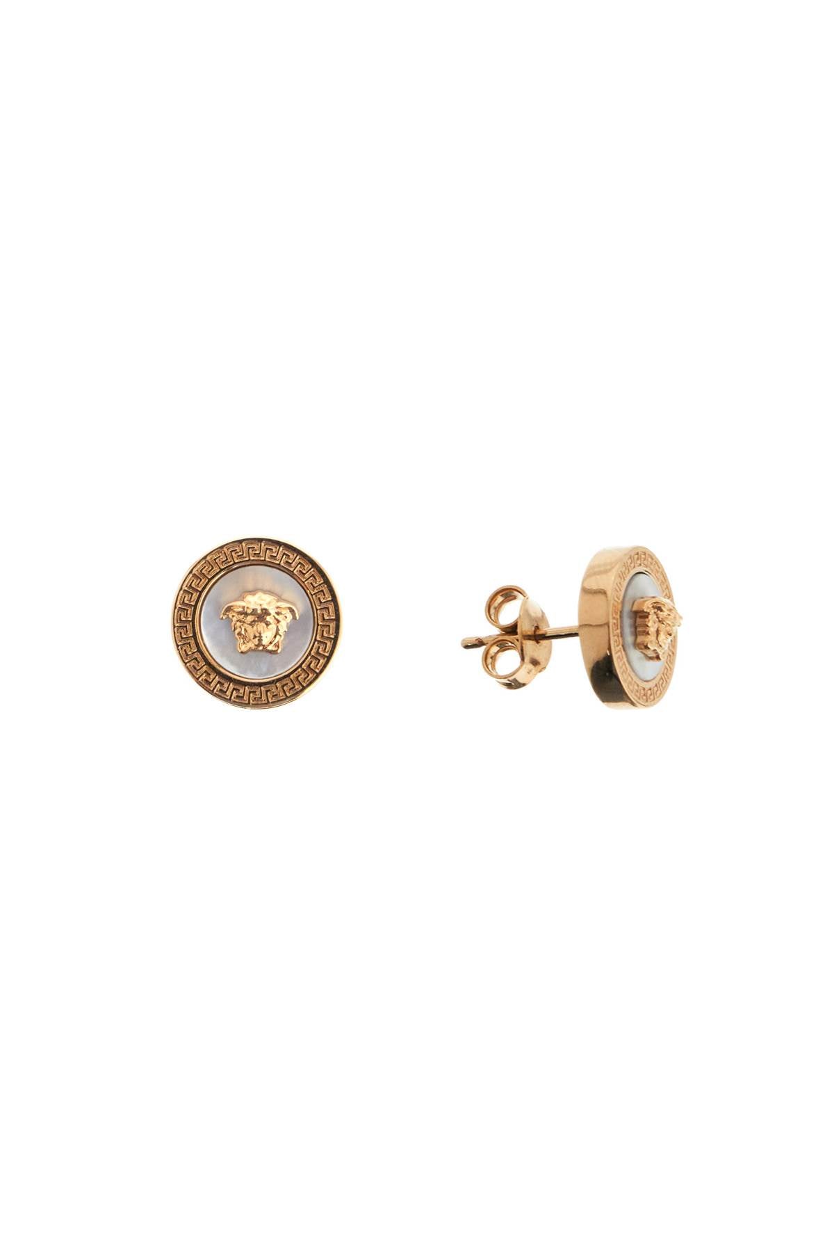 Versace Medusa Button Earrings in Gold-Finished Metal image 1