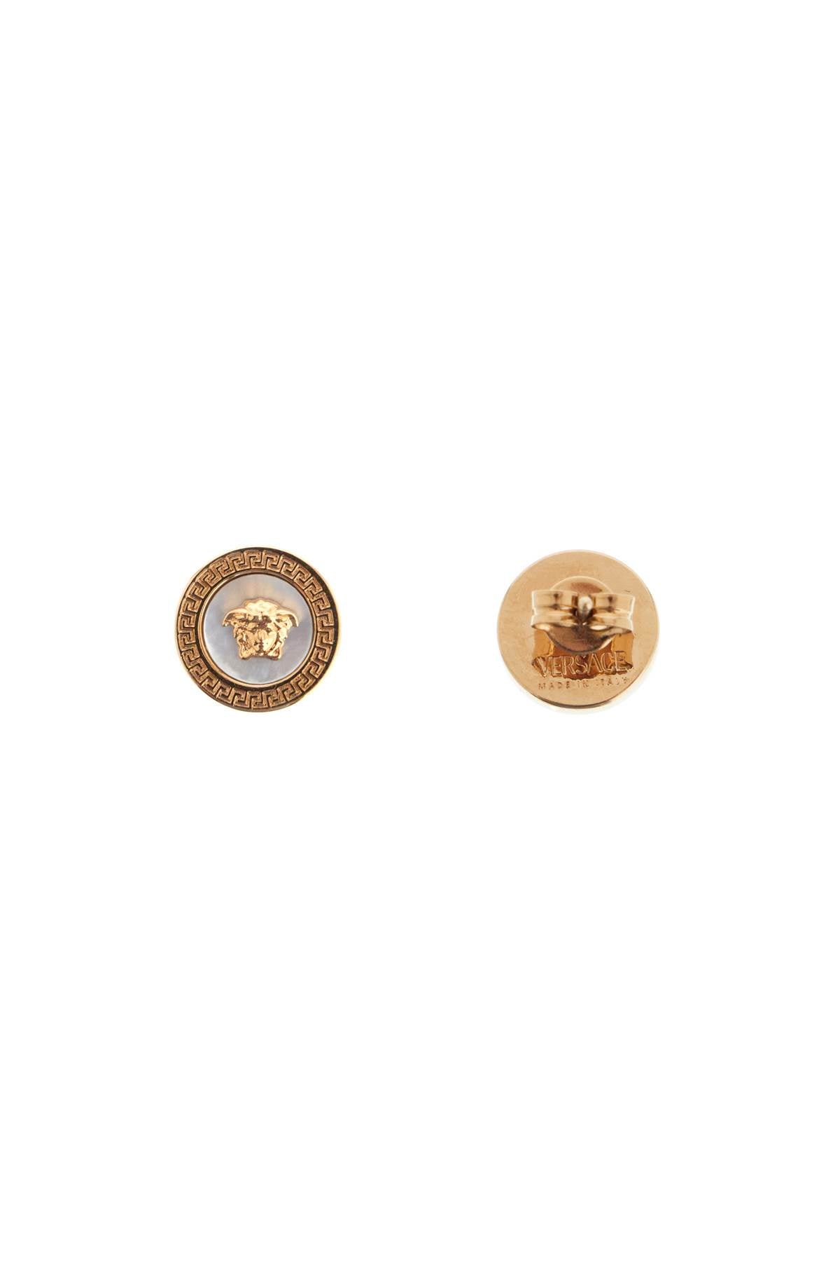 Versace Medusa Button Earrings in Gold-Finished Metal image 2