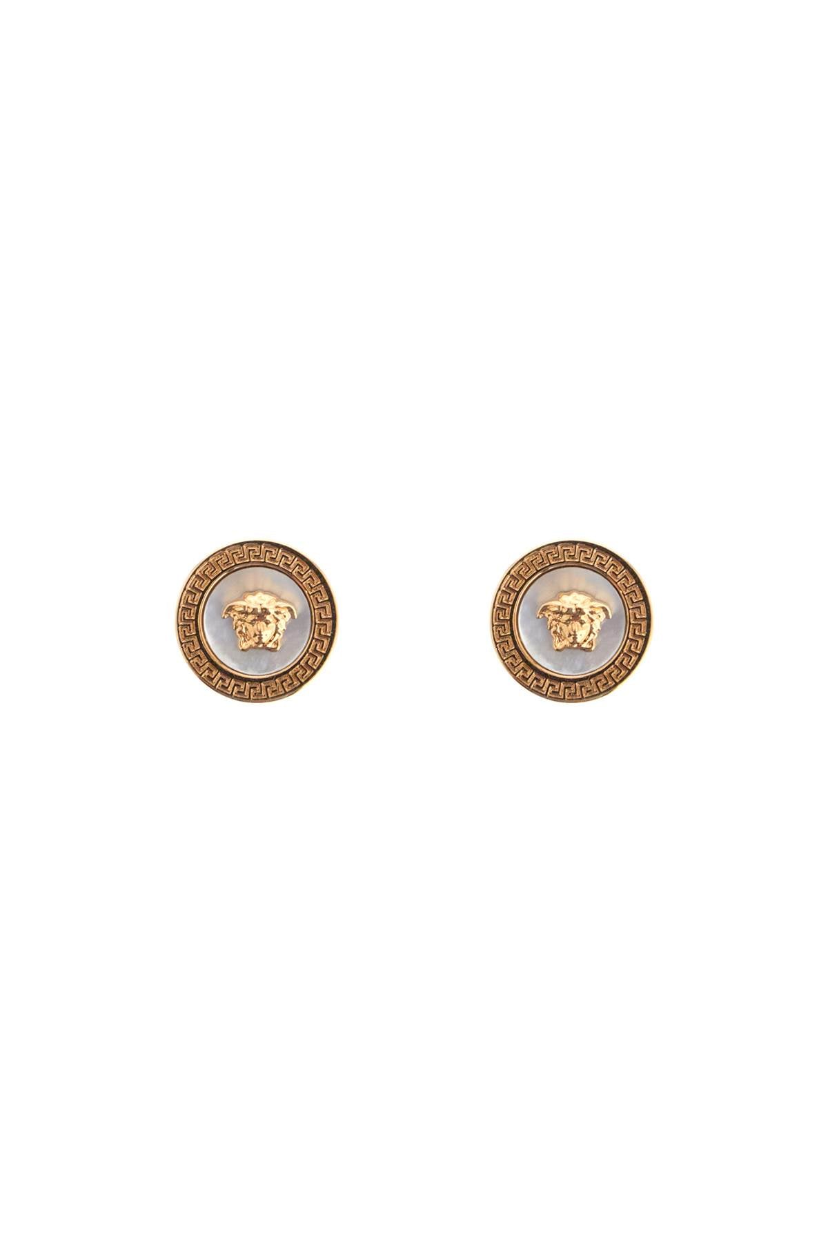 Versace Medusa Button Earrings in Gold-Finished Metal image 0